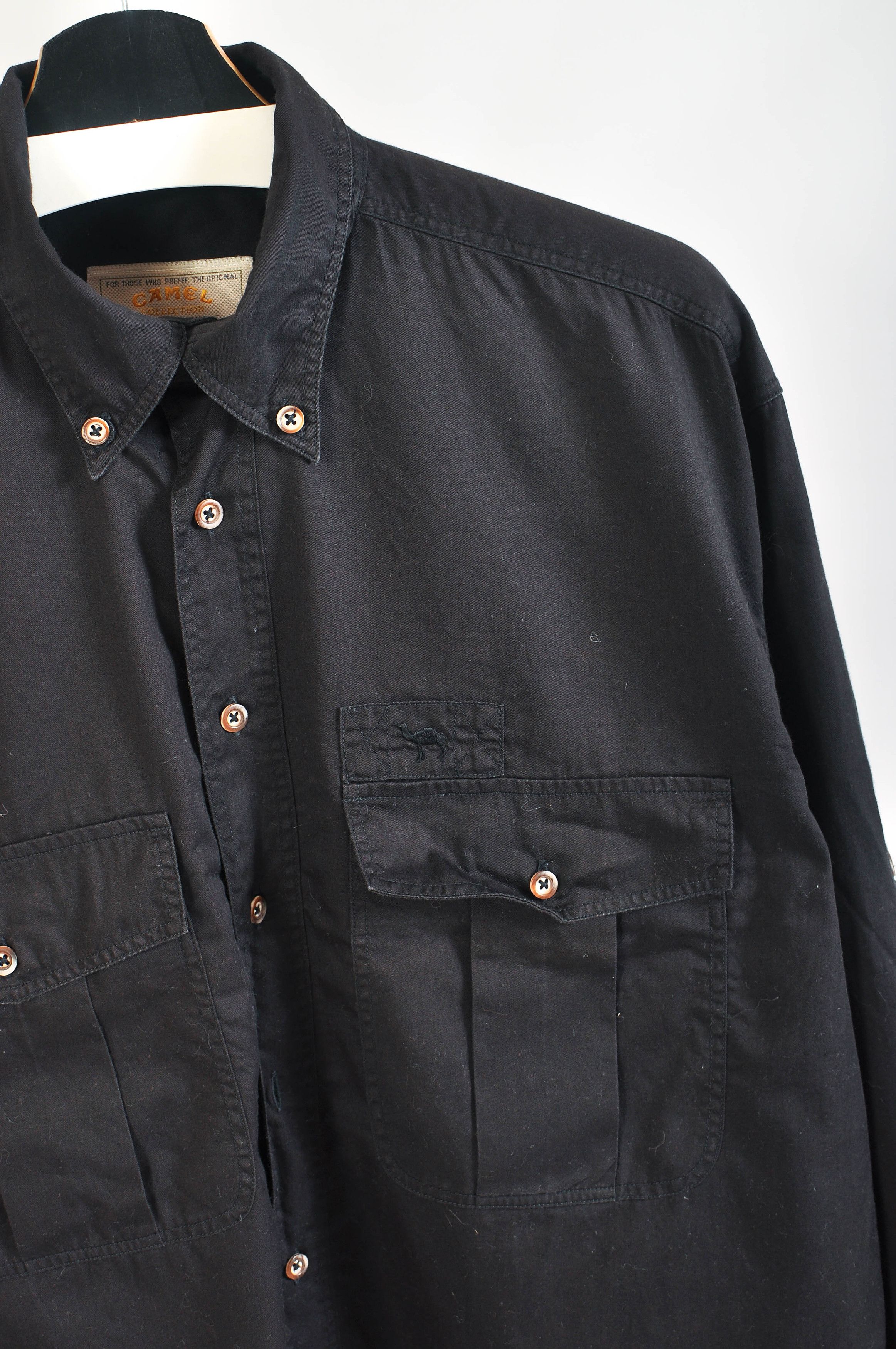 Camel Vintage 90s Camel shirt in black Size US L / EU 52-54 / 3 - 2 Thumbnail