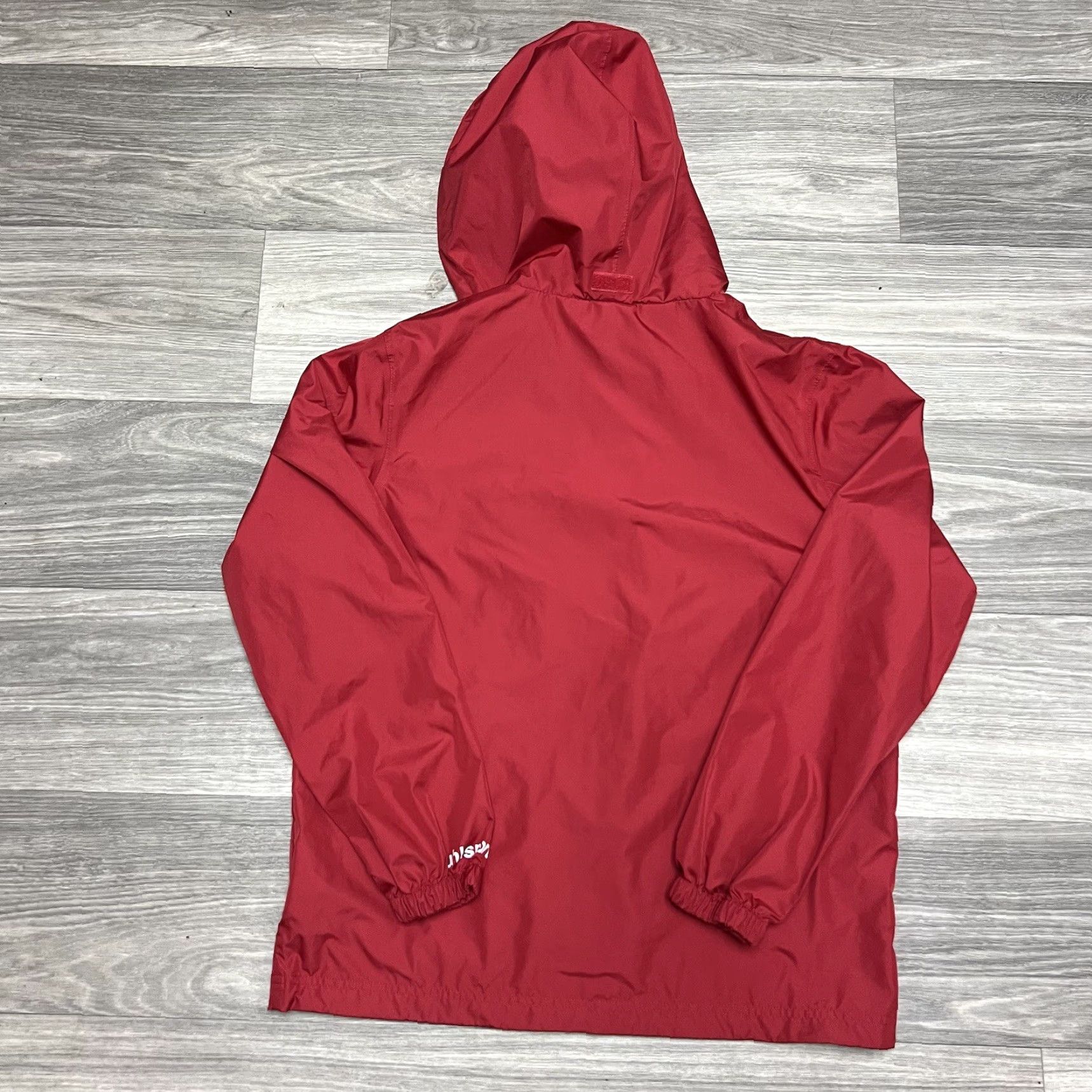 Vintage Uhlsport Rain Jacket Adult S Red Full Zip Windbreaker Jacket Men Regular Hooded Rain Coat Outdoor Fall Winter Weather Size US S / EU 44-46 / 1 - 3 Thumbnail