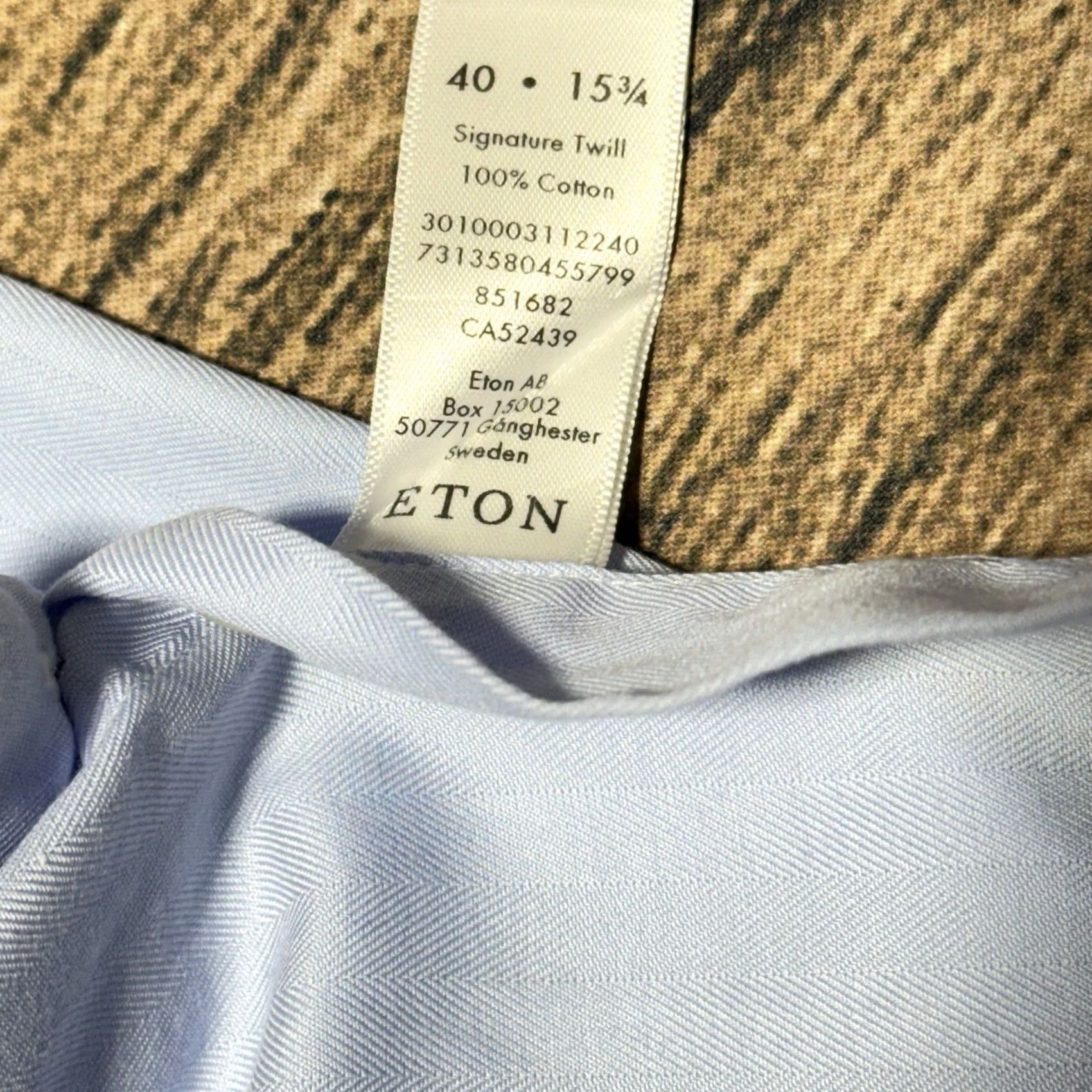 Eton Etón Dress Shirt Mens 40 Blue Contemorary Barrel Cuff Sailboat Print Long Sleeve Regular Colorful Voyage 15 3/4 40 Men Shirts Size 40R - 8 Thumbnail