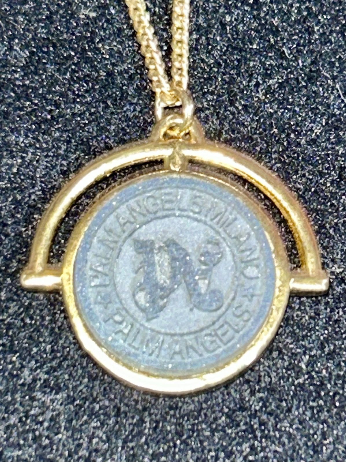 Palm Angels Palm Angels - PA Stone Emblem Necklace Gold/Black Size ONE SIZE - 4 Thumbnail