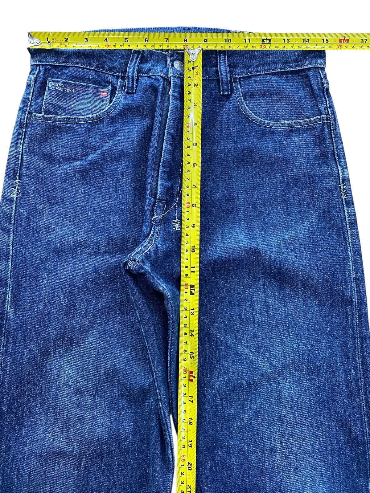 Diesel Diesel X Selvedge Distressed Blue Wash Straight Leg Jeans Size US 30 / EU 46 - 6 Thumbnail