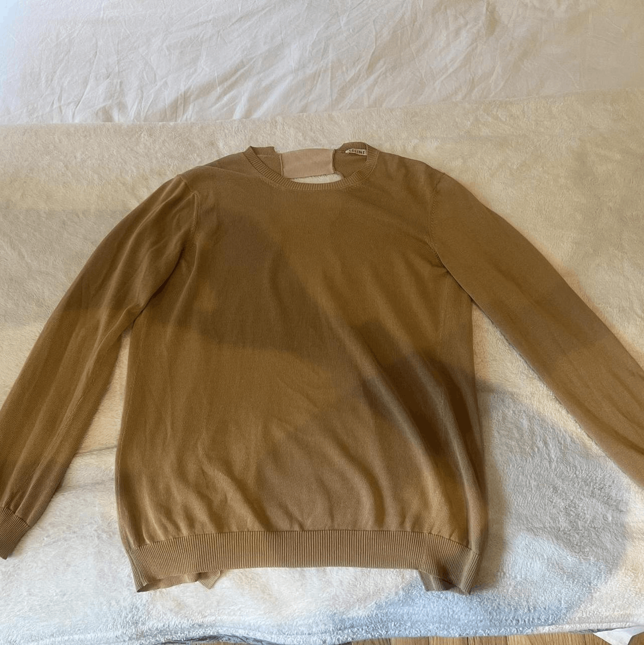 Celine CELINE Women's Tan and Brown Jumper with Cut-Out Detail Size XS / US 0-2 / IT 36-38 - 5 Thumbnail