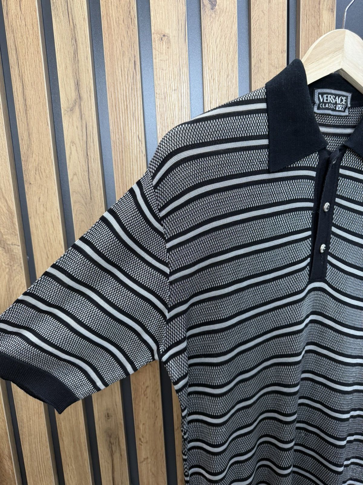 Versace Vintage Versace Classic V2 Knit Polo Shirt Size M Size US M / EU 48-50 / 2 - 6 Thumbnail