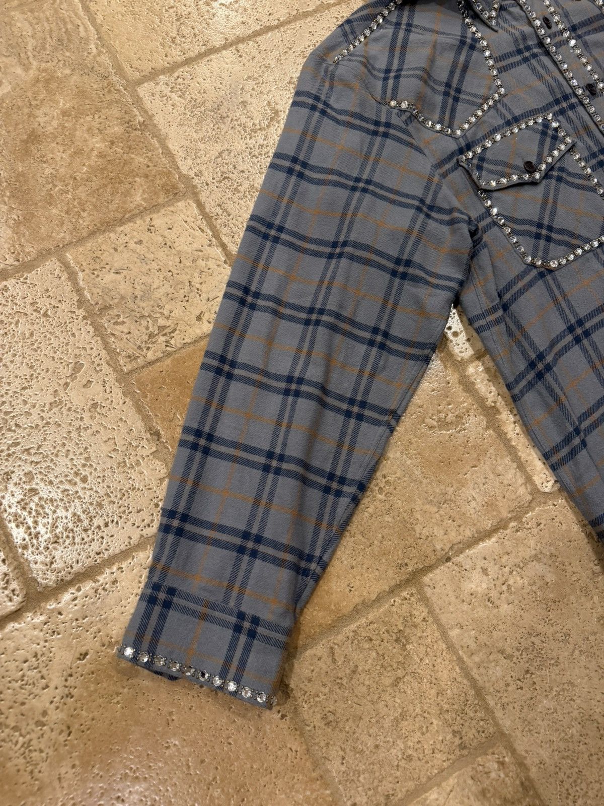 Dries Van Noten Dries Van Noten Carwick Embellsihed Crystals Plaid Shirt Size US L / EU 52-54 / 3 - 9 Thumbnail