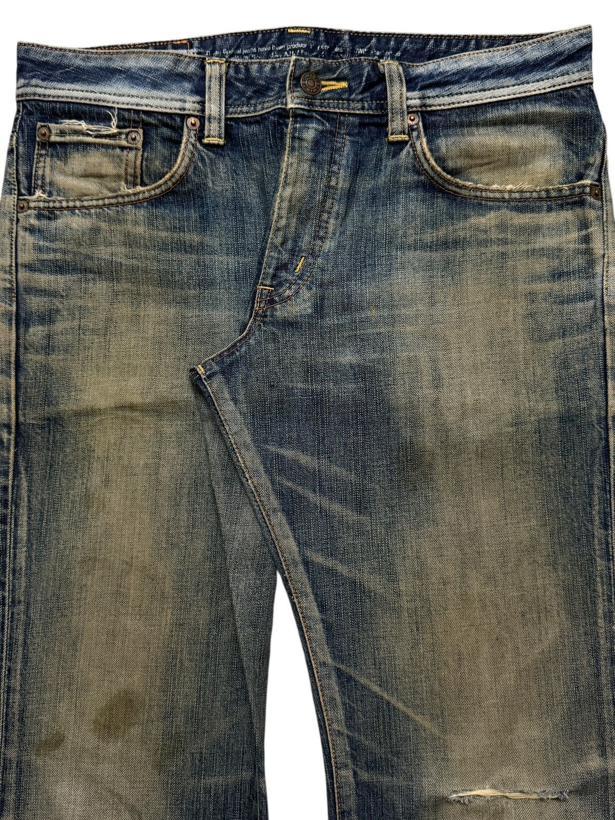Edwin Vintage 90s Japan Edwin Blue Mud Wash Faded Wide Leg Bootcut Size US 34 / EU 50 - 3 Thumbnail