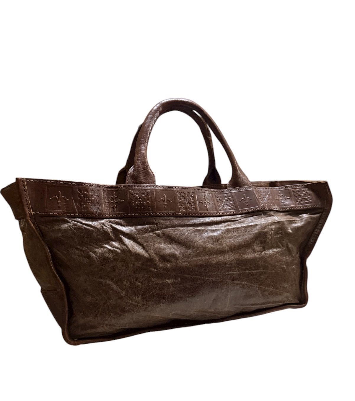 Japanese Brand Full Leather Patina Vintage Old by New Japan Totes Bag Size ONE SIZE - 3 Thumbnail