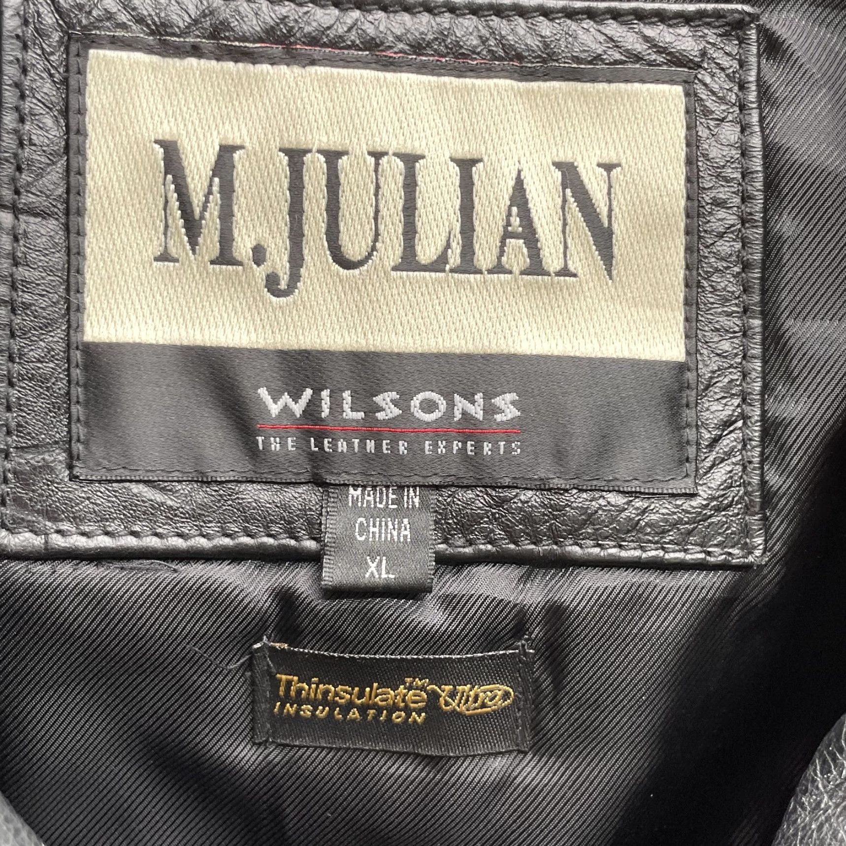 Vintage Wilsons Leather Jacket Mens XL 100% Leather Thinsulate Moto 90s Western Blazer Biker Winter Black XL Mens Size US XL / EU 56 / 4 - 3 Thumbnail