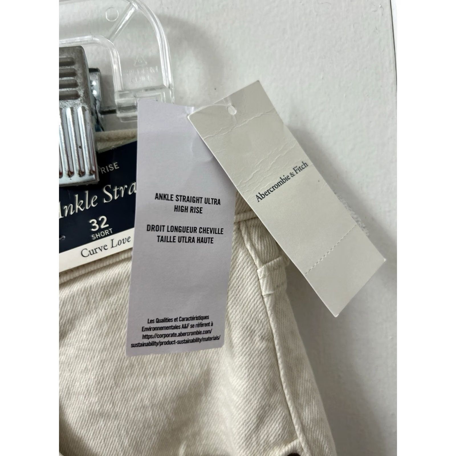 Abercrombie & Fitch VINTAGE Abercrombie & Fitch Jeans Womens 32x24 Beige Cream Ankle Straight Ultra High Rise Regular Size 32 Women Jeans Cream Ankle 90s Style Womens Size 24" / US 00 / IT 34 - 5 Thumbnail