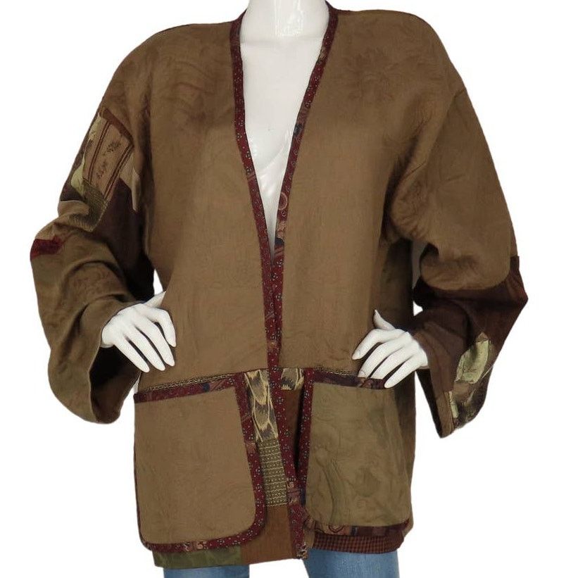 Vintage Vintage Donna Jessica Fabric Patchwork Boho Lagenlook Coat Size XL / US 12-14 / IT 48-50 - 2 Thumbnail