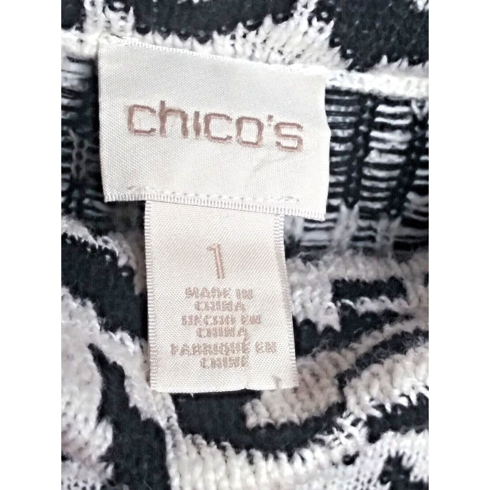 Designer Chico's sweater Leopard pattern white black Sz L/XL Size XL / US 12-14 / IT 48-50 - 6 Thumbnail