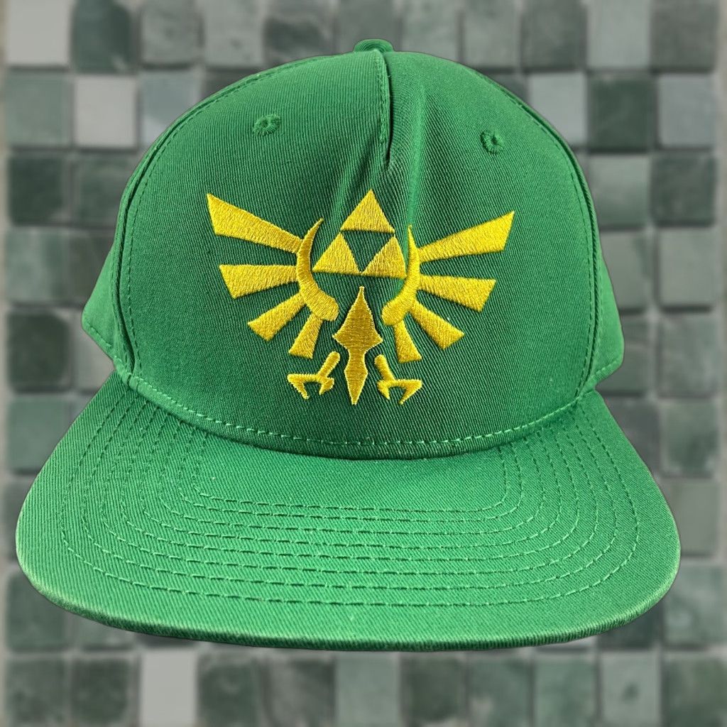 Vintage Zelda Snapback Hat Triforce Logo Green One Size Embroidered Adjustable Mens Adults Vintage: No Size ONE SIZE - 1 Thumbnail