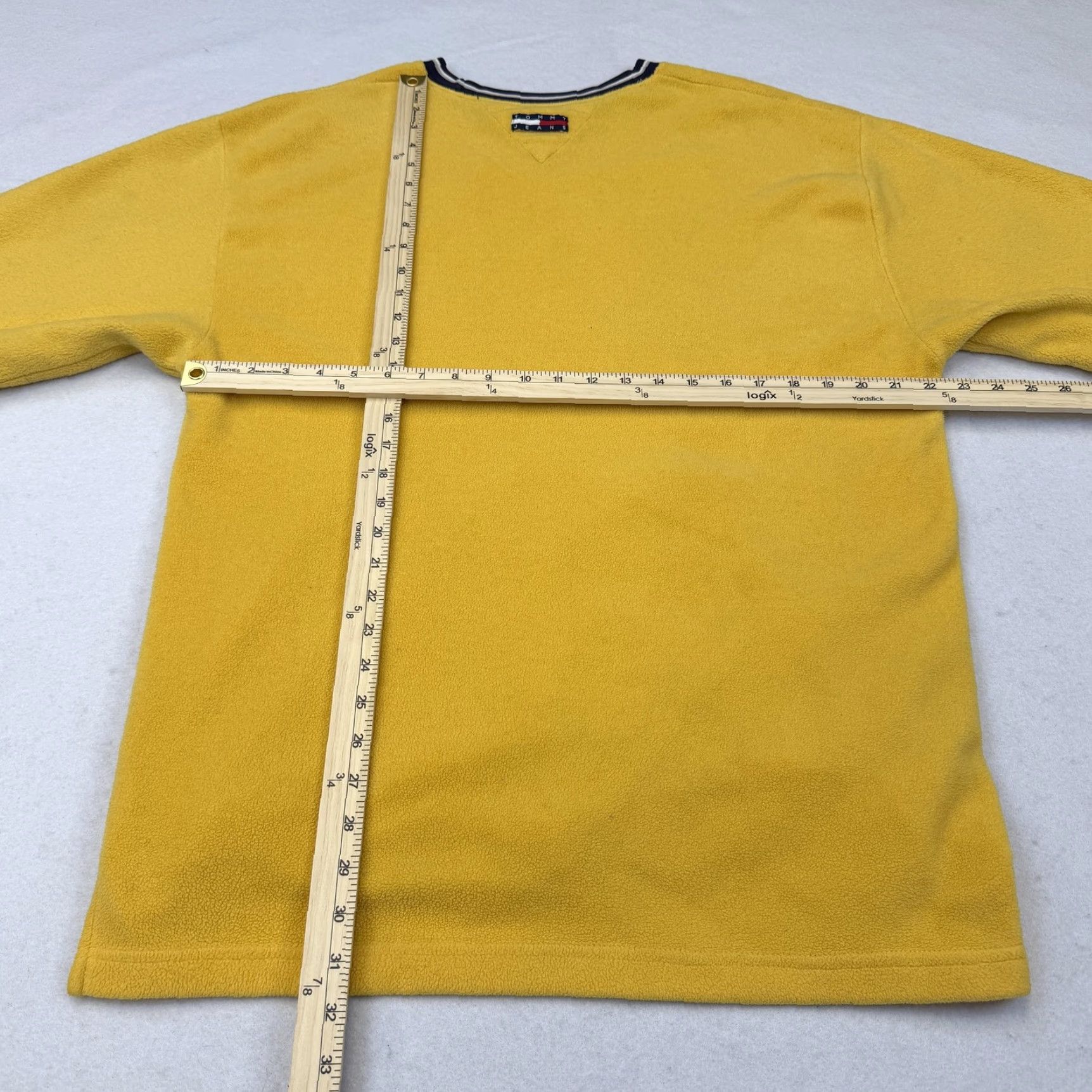 Logo 7 VINTAGE Tommy Jeans Sweatshirt Mens XL Yellow Fleece Crewneck Logo 90s Size US XL / EU 56 / 4 - 7 Thumbnail