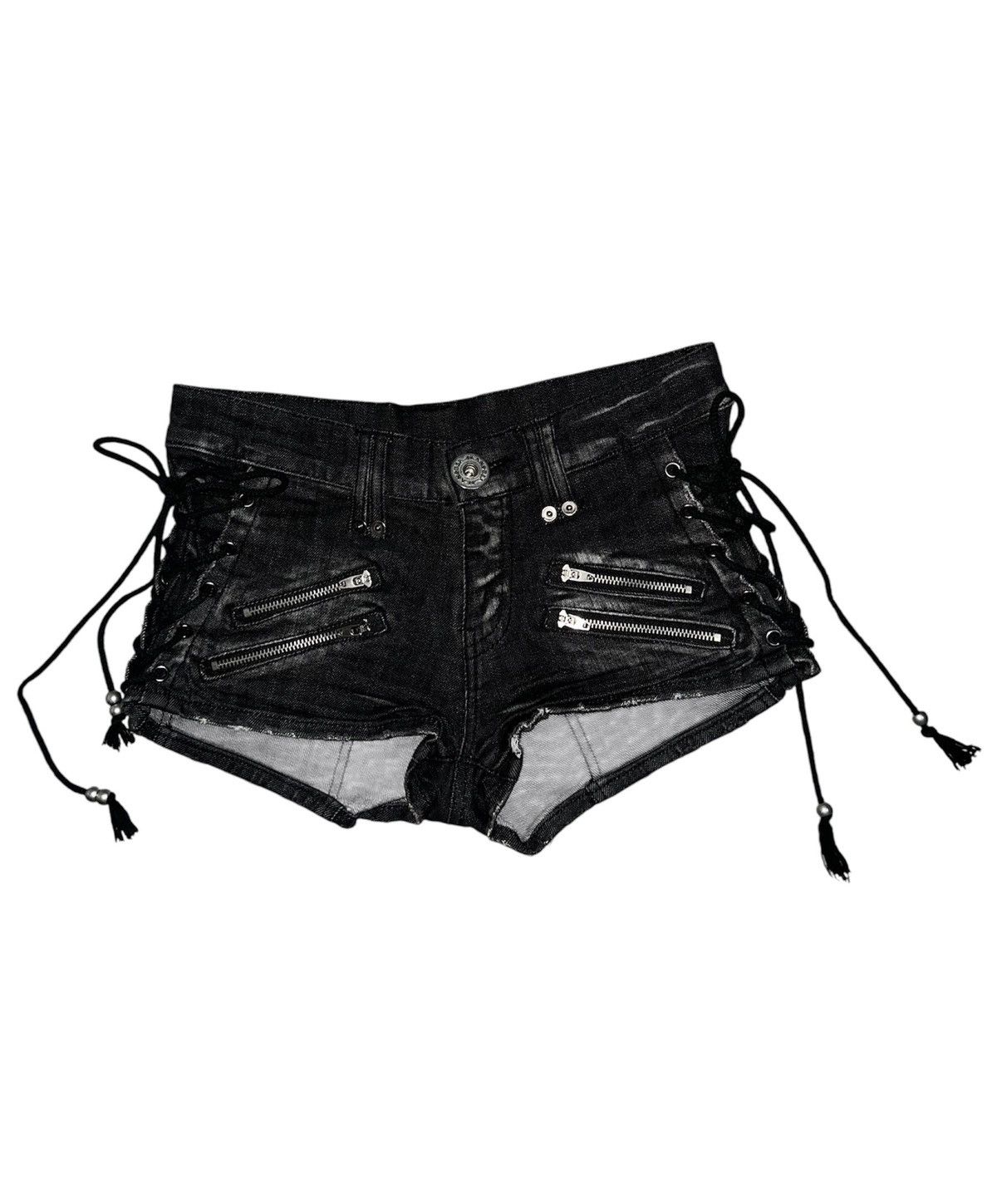 Japanese Brand D.i.a gyaru black denim short 🖤🦋 Size 24" / US 00 / IT 34 - 3 Thumbnail