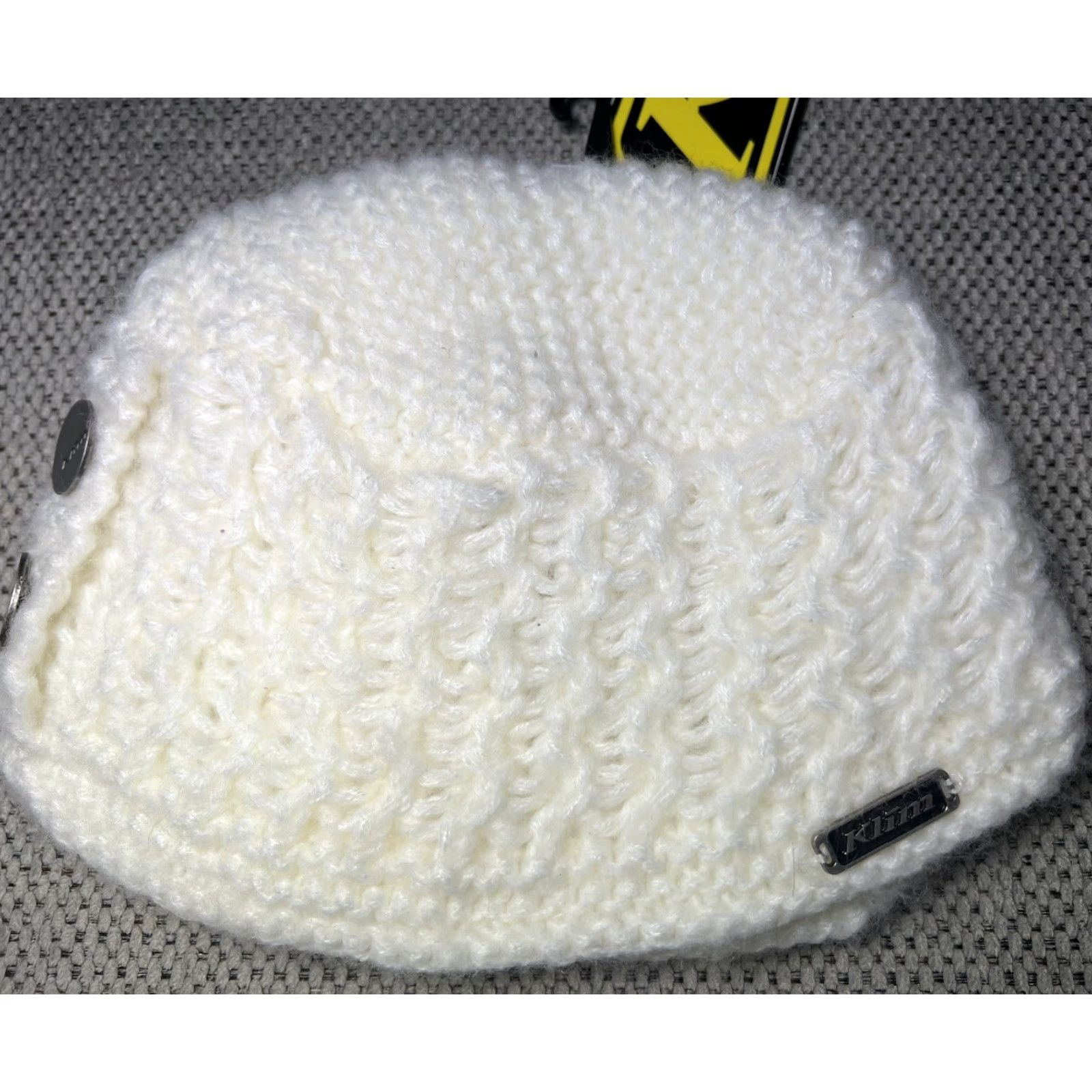 Vintage VINTAGE? NWT Klim Knit Beanie Hat Cap Peak Brim Lined Fleece Women White One Size Winter Winter Cap Womens Size ONE SIZE - 6 Thumbnail