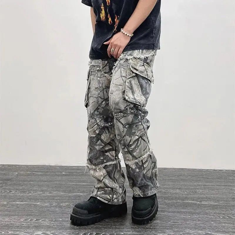 Japanese Brand × Jean Camo Embroidered Wide Leg Pants Size US 28 / EU 44 - 2 Thumbnail