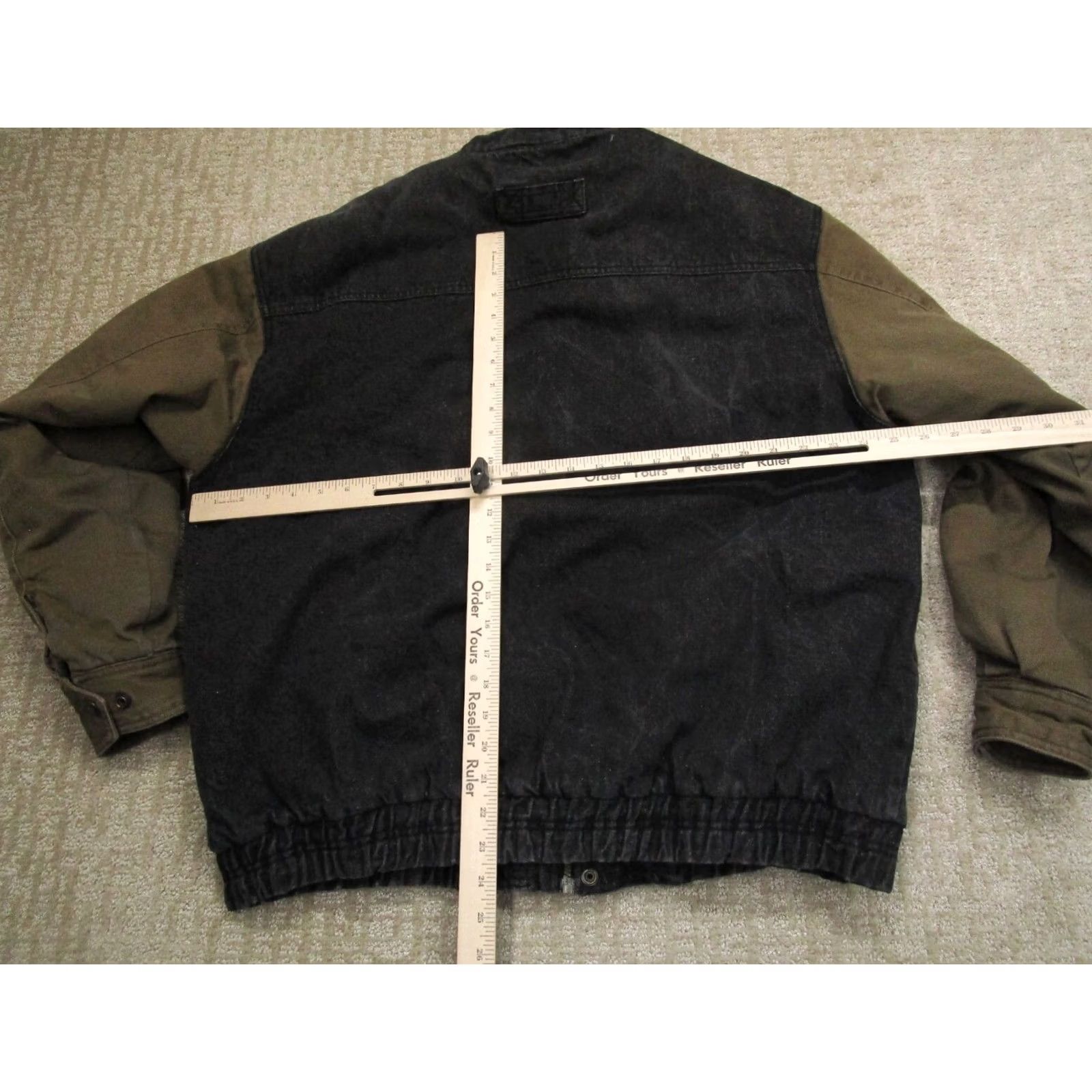 Denime VINTAGE Slant Fin Denim Jacket Men L Black Embroidered 90s Y2K Bomber Jacket Size US L / EU 52-54 / 3 - 6 Thumbnail