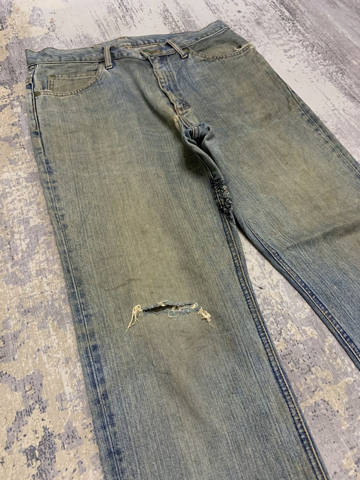 Lee Rusty LEE Distressed Denim Mud Wash Jean 33x31 Size US 33 - 2 Thumbnail