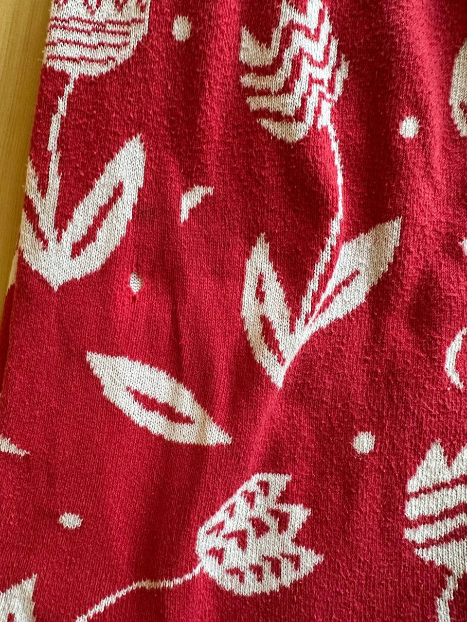 Gudrun Sjoden Gudrun Sjoden Red Floral Jacquard Knit Sweater Pullover Size XL / US 12-14 / IT 48-50 - 13 Thumbnail
