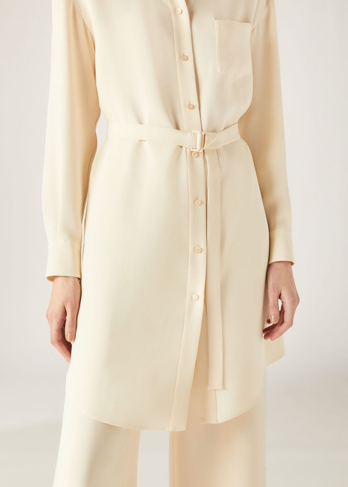 Loro Piana o1srvl11e0824 Yara Matt Silk Mini Dress in Cream Size S / US 4 / IT 40 - 5 Thumbnail