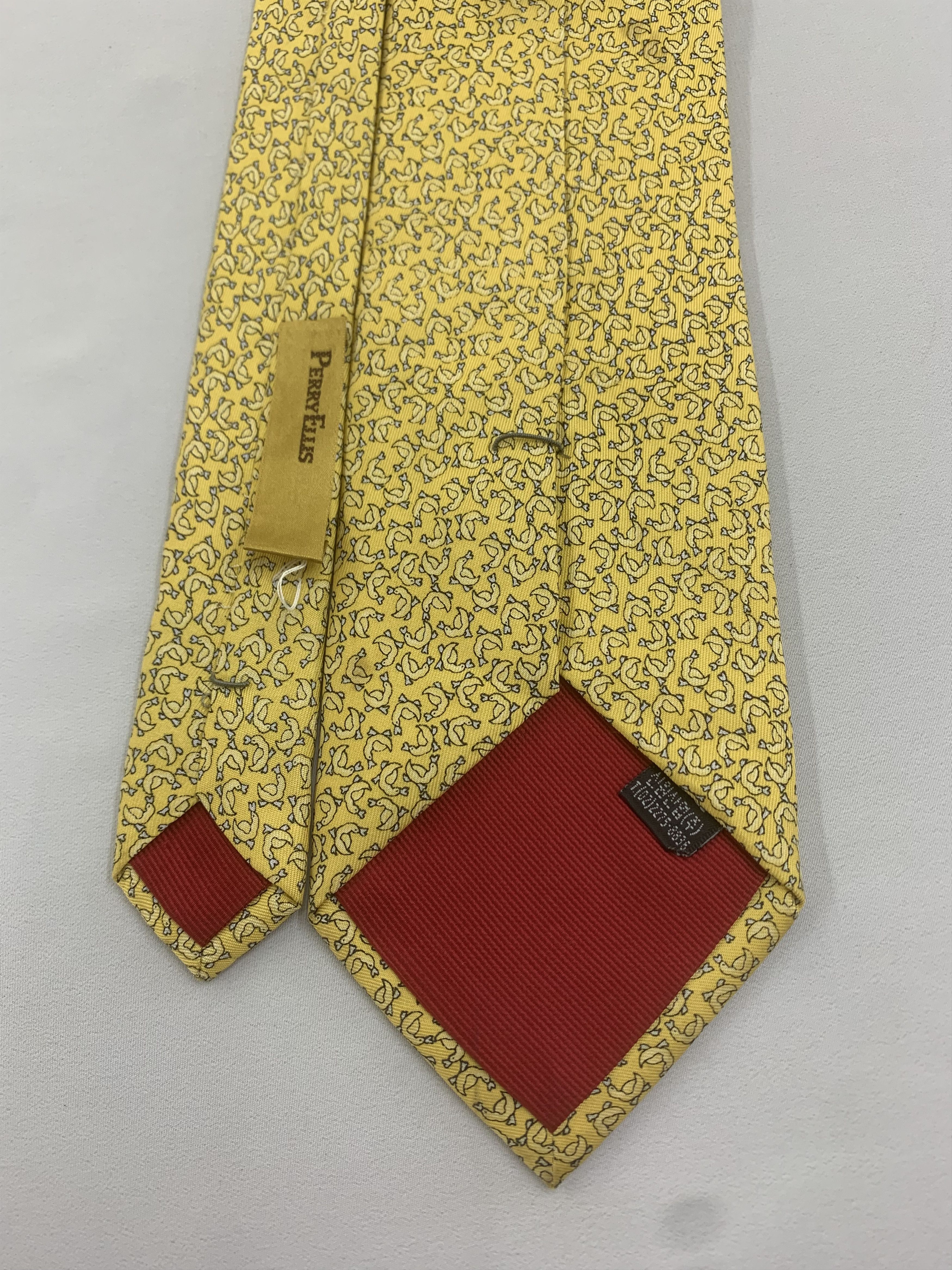 Perry Ellis Perry Ellis silk tie yellow NT1005 Size ONE SIZE - 5 Thumbnail