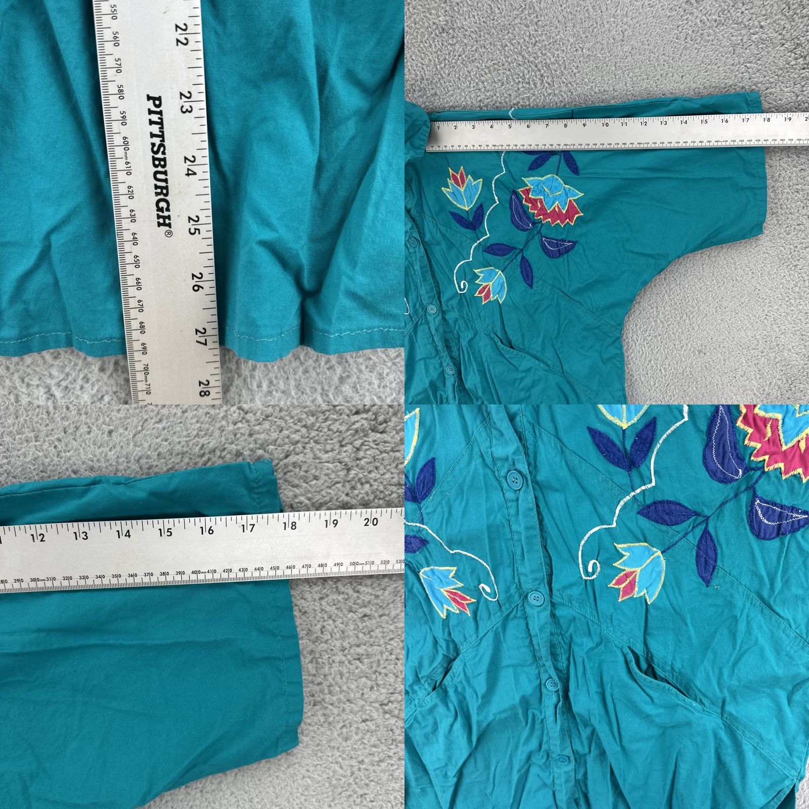 Vintage VINTAGE Sea Wing Shirt Womens One Size Fits All Green Embroidered Pocketed Button Up Shirt L Green Womens Size L / US 10 / IT 46 - 9 Thumbnail