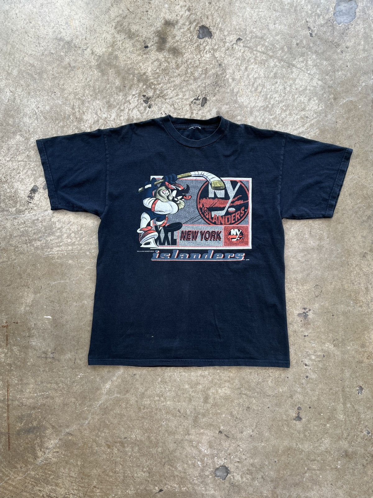 Warner Bros Vintage Y2K 2000 NHL New York Taz Looney Tunes Tee XL Size US XL / EU 56 / 4 - 2 Thumbnail