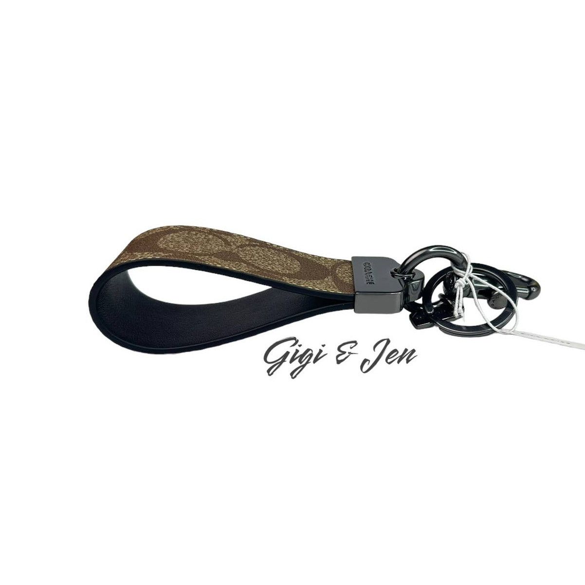 Coach Coach Loop Key Fob In Signature Canvas Khaki signature New Size ONE SIZE - 2 Thumbnail