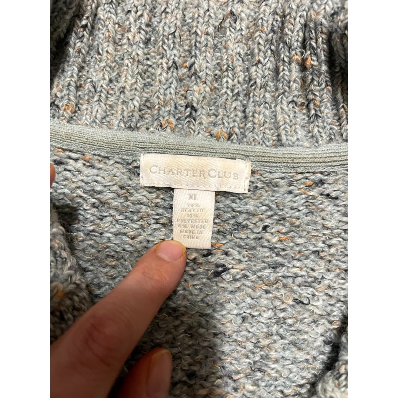Charter Club Charter Club Sweater Women's XL Pullover Turtleneck Blue Gold Long Sleeve Casual Knit Pullover Womens Size XL / US 12-14 / IT 48-50 - 7 Thumbnail