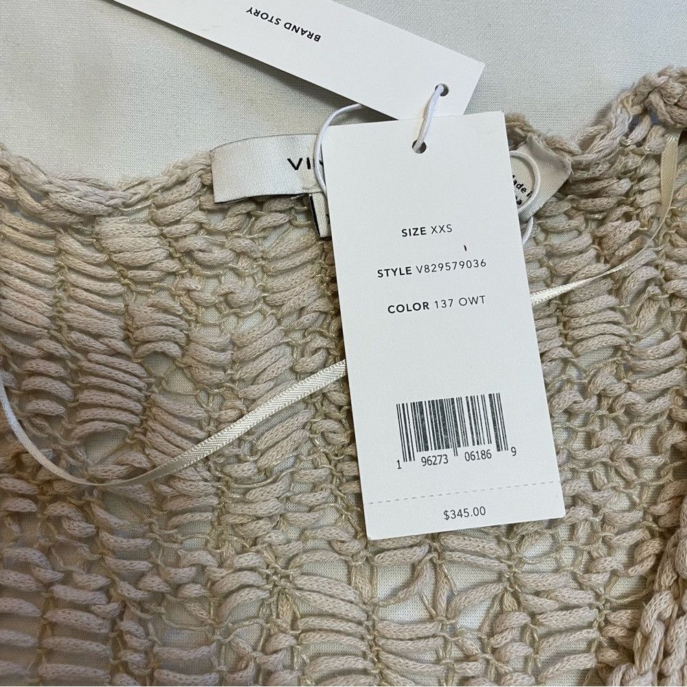 Vince NWT New $345 Vince Organic Cotton Beige Sweater Size XXS Size XXS / US 00 / IT 34 - 6 Thumbnail
