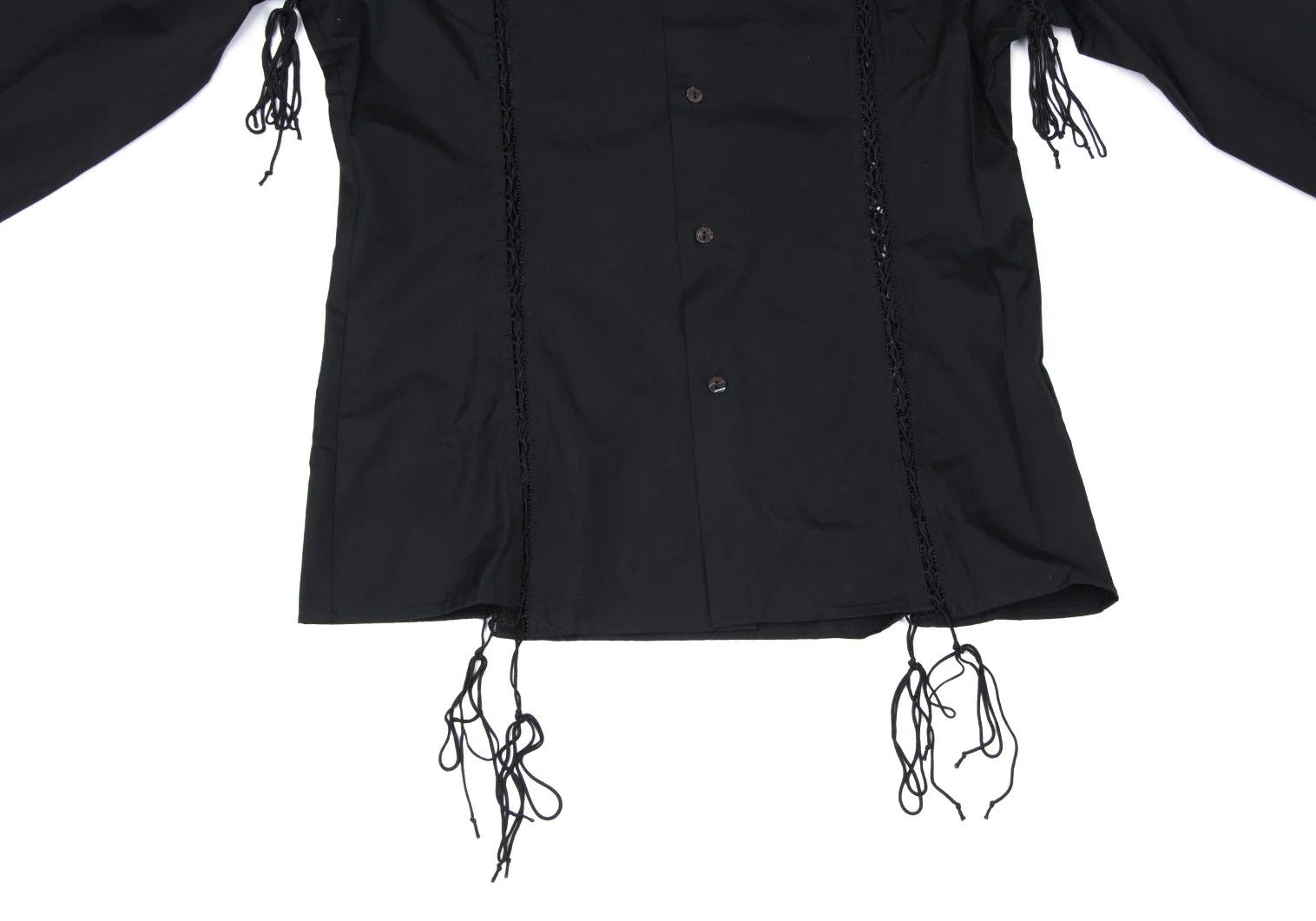 Jean Paul Gaultier Cotton Lace-Up Long Sleeve Shirt in Black Size 48 Size US M / EU 48-50 / 2 - 10 Thumbnail