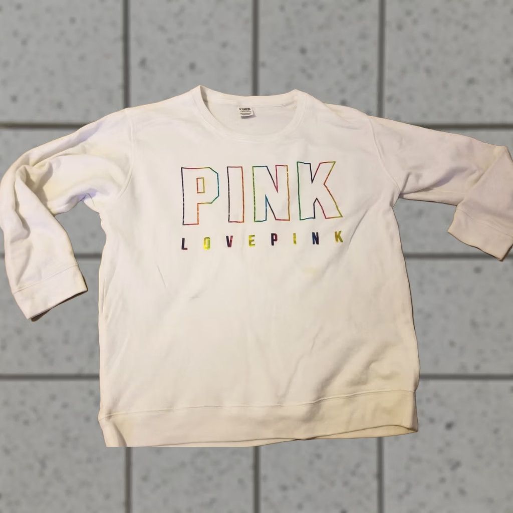 Victoria's Secret Victoria's Secret Sweater Womens XL Pink White Cotton Pullover Size XL / US 12-14 / IT 48-50 - 1 Thumbnail