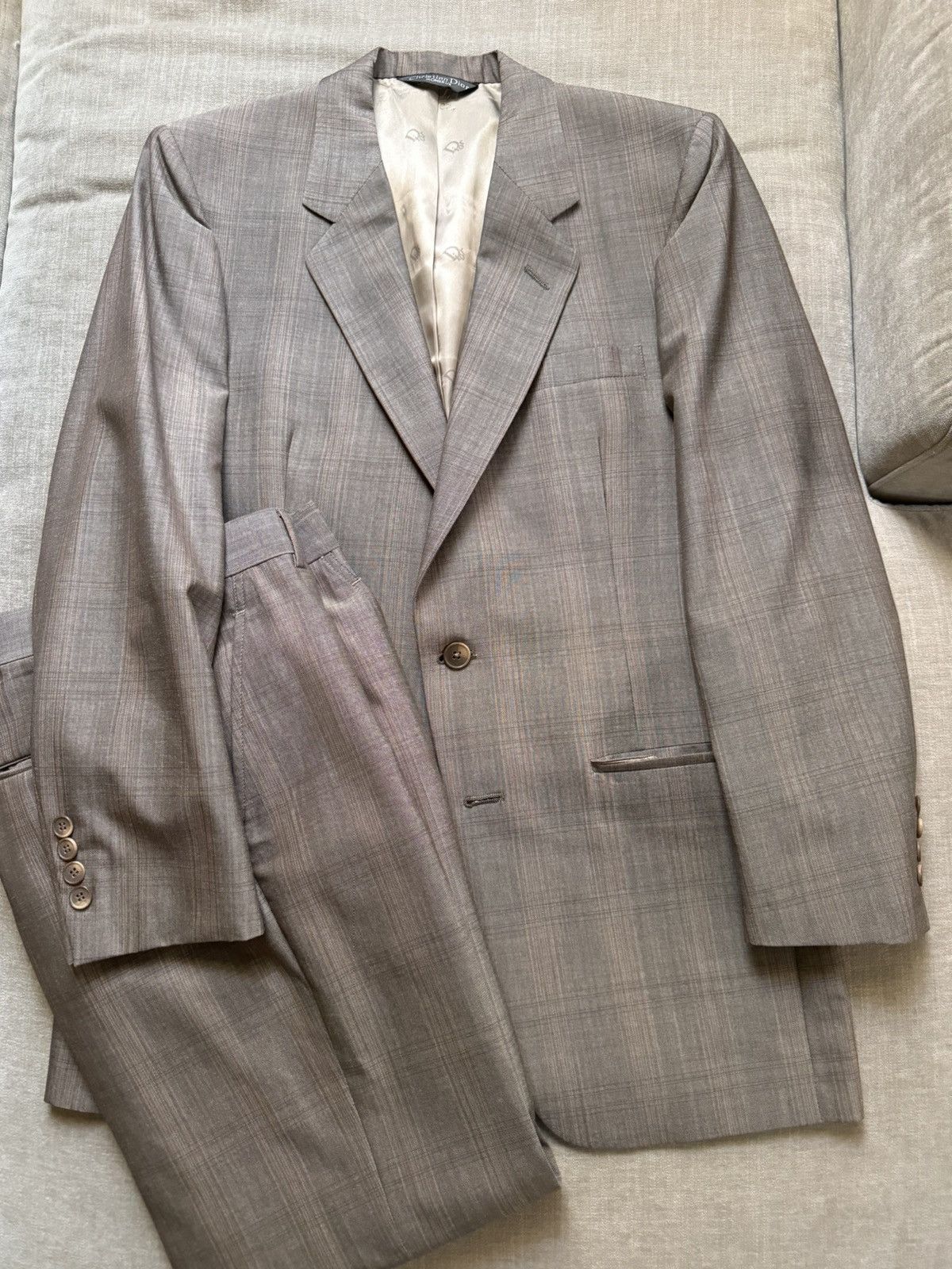 Christian Dior Monsieur Christian Dior Monsieur Prince of Wales Wool Suit Size 40R - 1 Thumbnail
