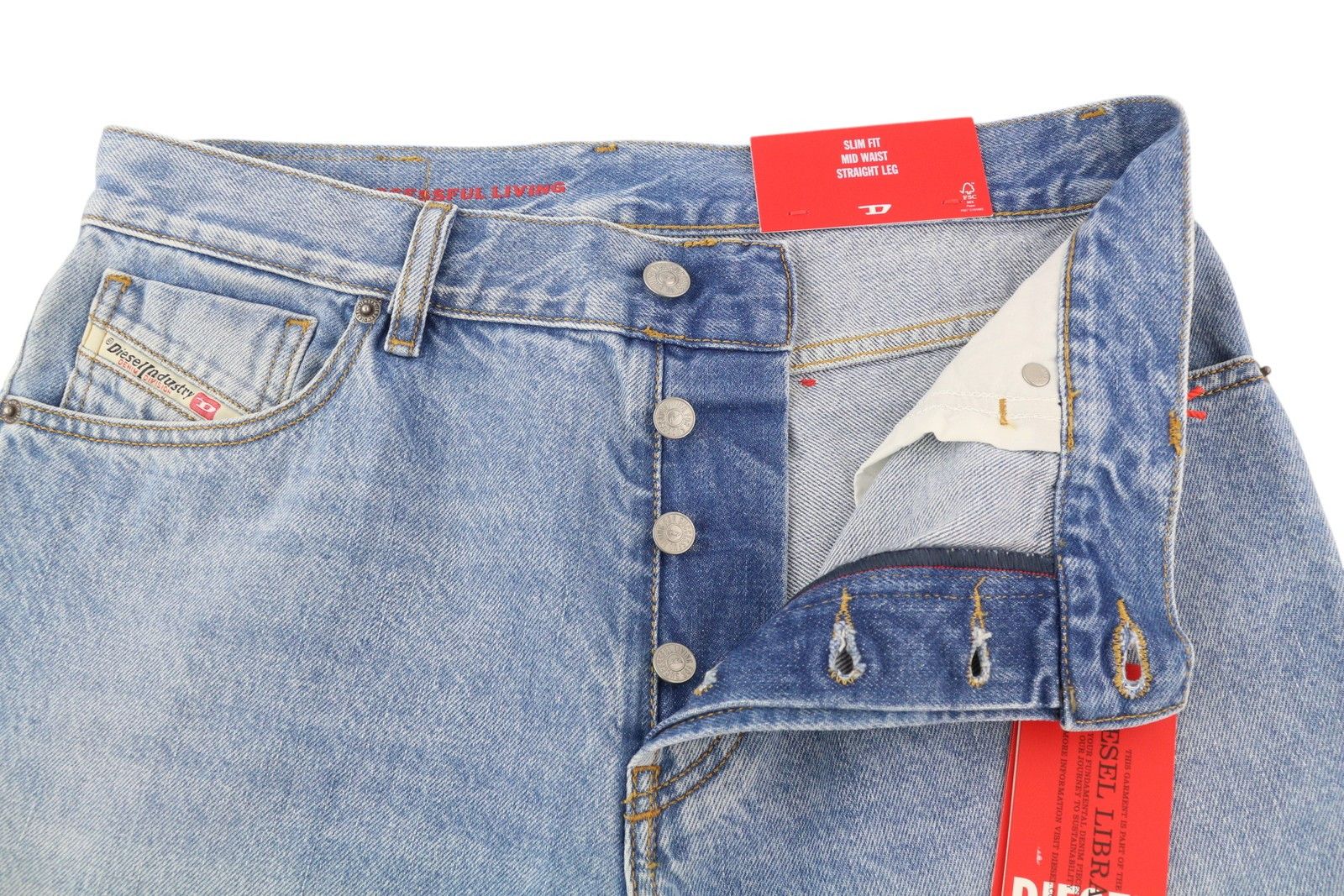 Diesel 1995 D-SARK 09I29 W31/L32 Blue Slim Straight 85407 Size US 31 - 5 Thumbnail
