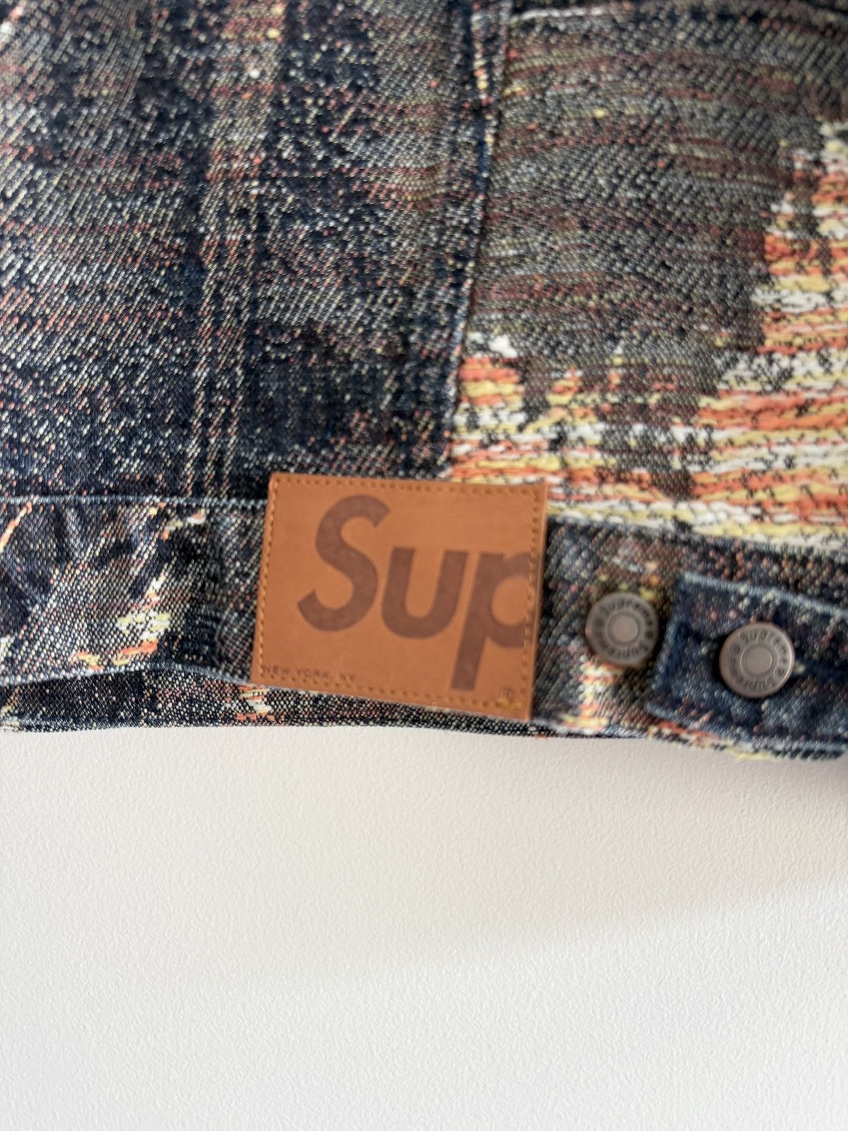 Supreme Supreme Archive Denim Jacquard Trucker Jacket Size US L / EU 52-54 / 3 - 4 Thumbnail