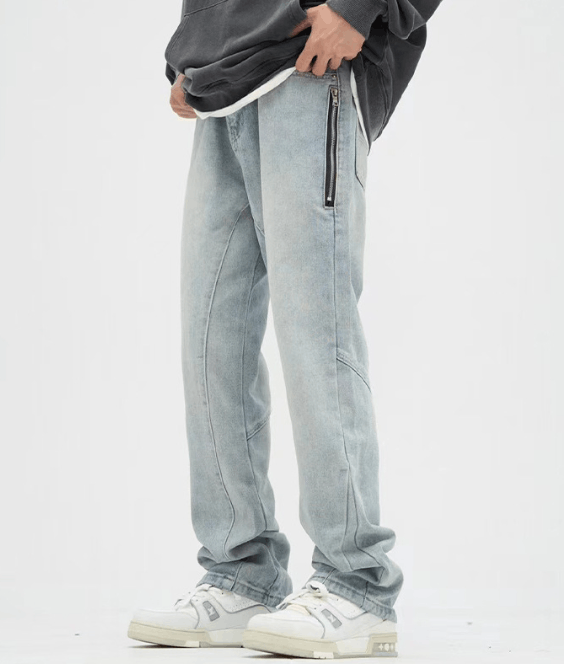 Japanese Brand × Jean High Street Pocket Washed Straight Zipper Loose Casual Jeans Size US 32 / EU 48 - 1 Thumbnail