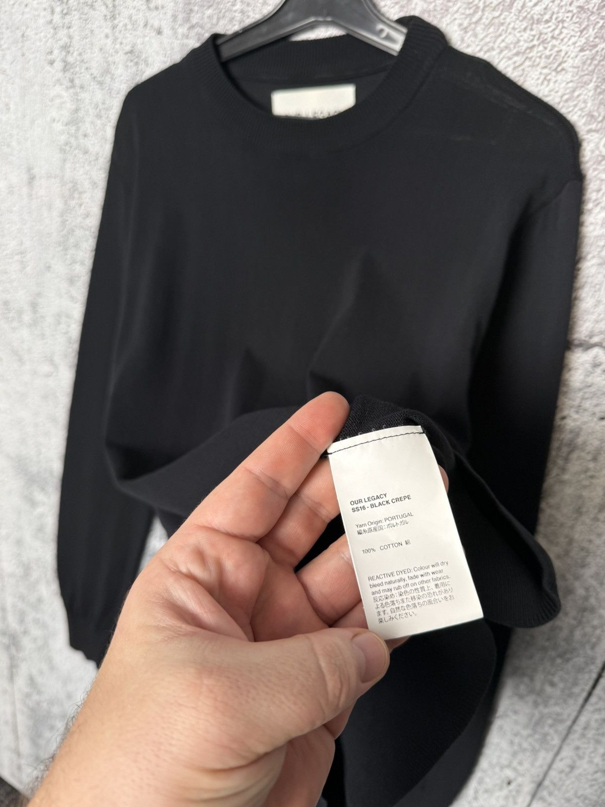 Our Legacy Our Legacy SS16 Black Crepe Lightweight Crewneck Sweater Size US M / EU 48-50 / 2 - 10 Thumbnail