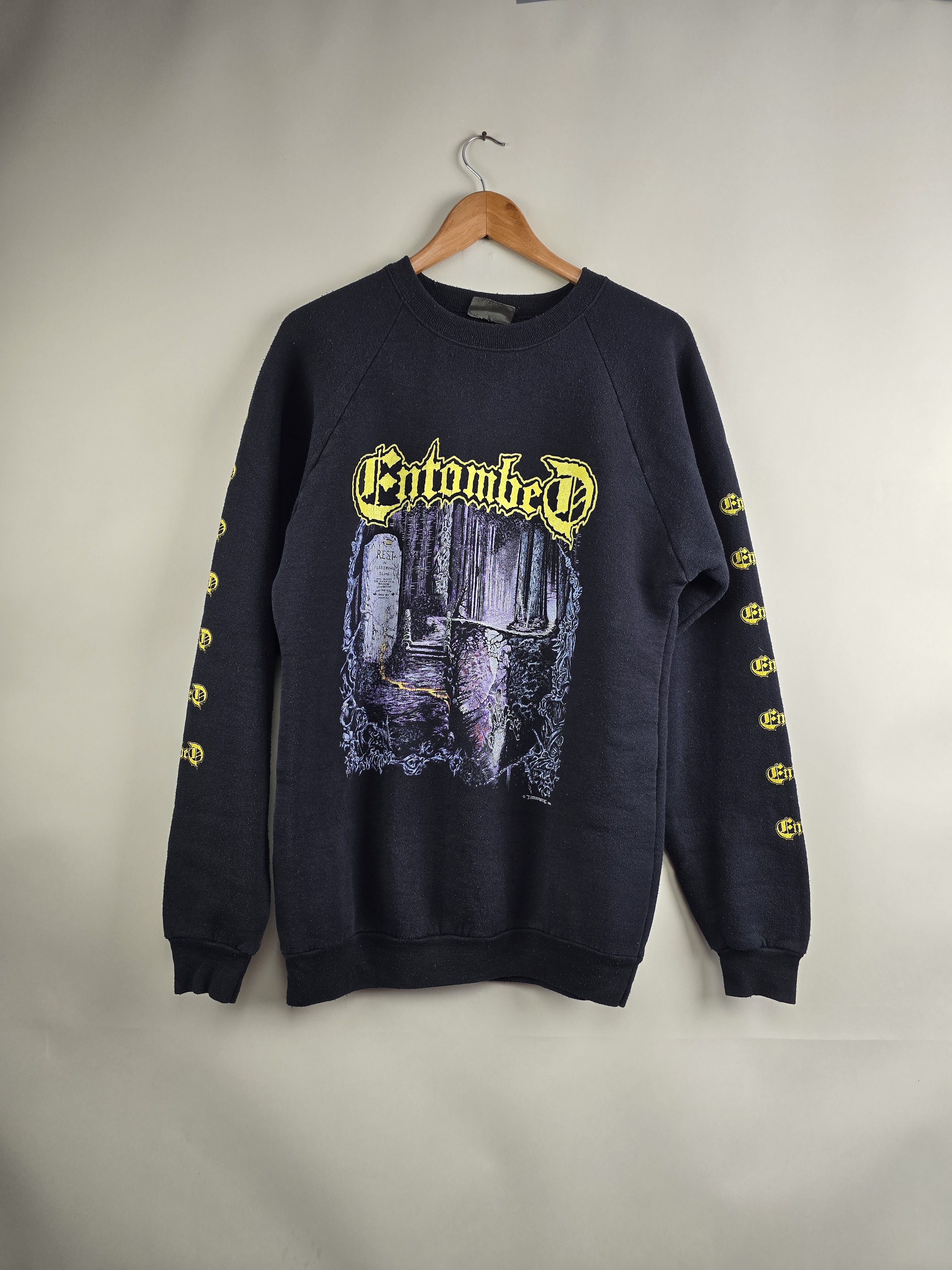 Band Tees 1990 Entombed Left Hand Path Crew neck XL 22" 30" Size US XL / EU 56 / 4 - 10 Thumbnail