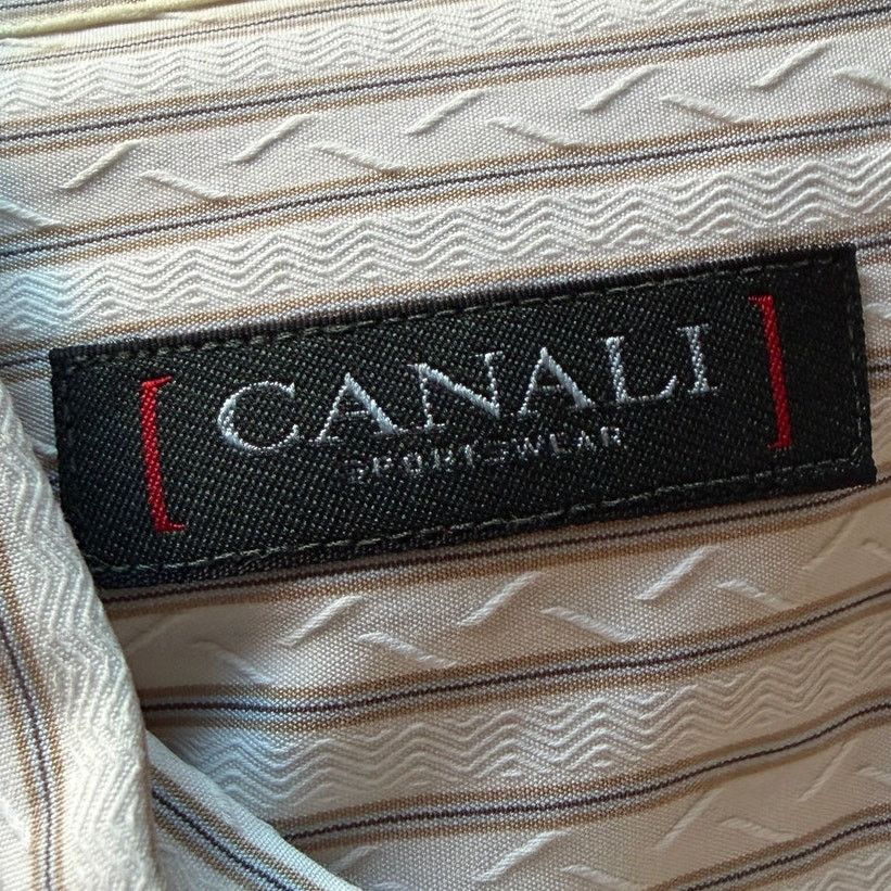 Canali Canali Striped Cotton and Linen Regular-Fit Shirt Size US M / EU 48-50 / 2 - 3 Thumbnail