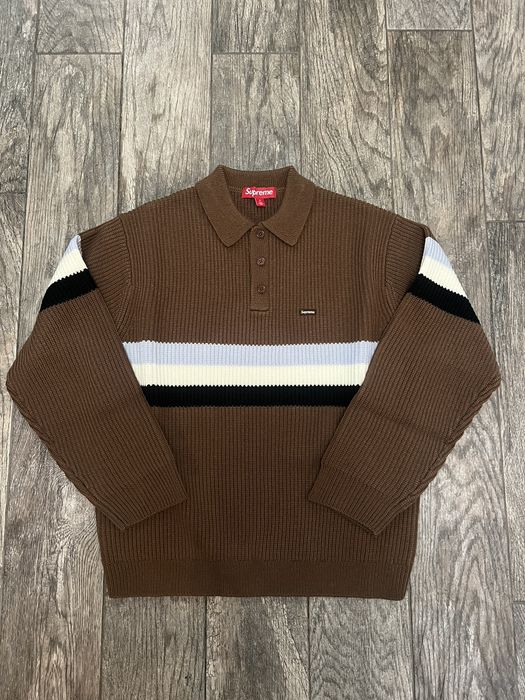 Supreme Supreme Small Box Polo Sweater (Dark Brown) | Grailed