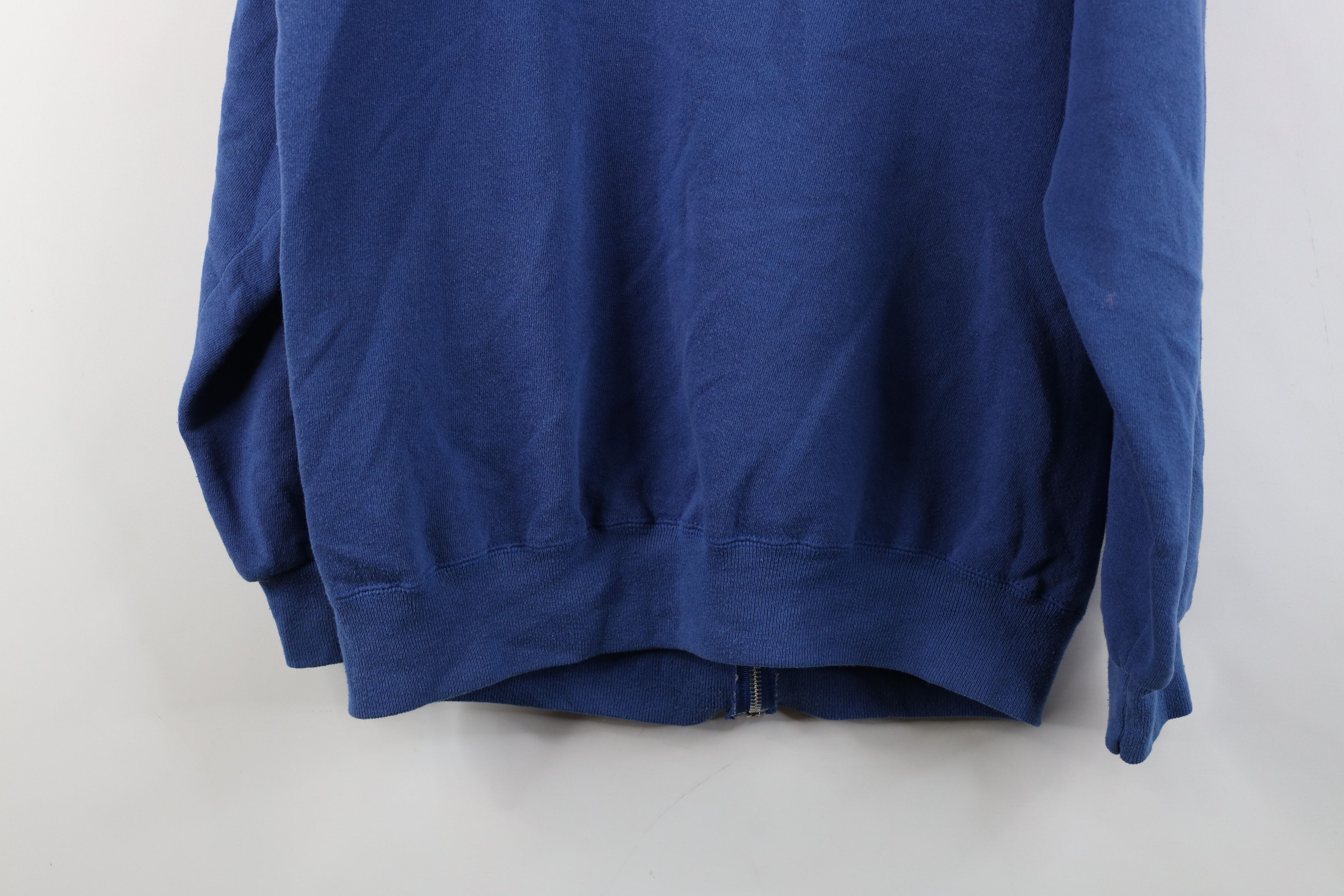 Vintage Vintage 80s 90s Streetwear Blank Full Zip Hoodie Blue USA Size US L / EU 52-54 / 3 - 15 Thumbnail