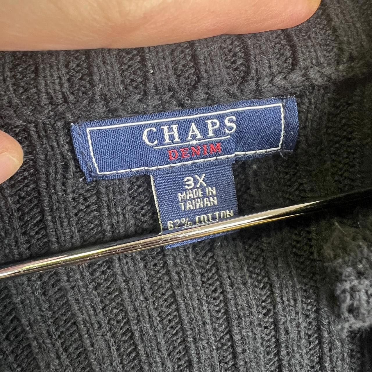 Chaps Chaps Denim 3X Black and Red Zip-Up Sweater Size US XL / EU 56 / 4 - 3 Thumbnail