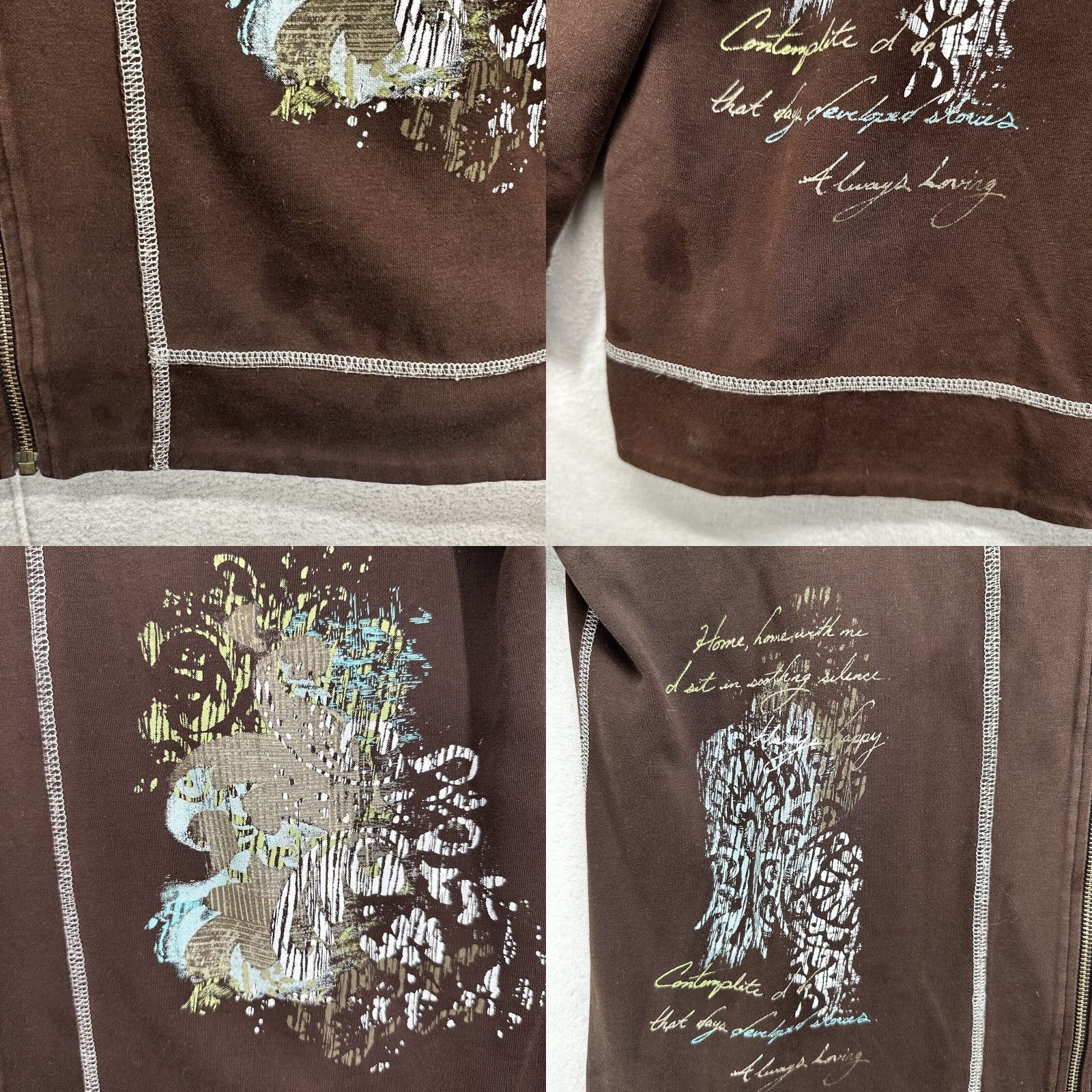 Vintage Chico's Zenergy Women's Jacket Size XL Brown Geometric Full Zip Casual 90s Size XL / US 12-14 / IT 48-50 - 8 Thumbnail