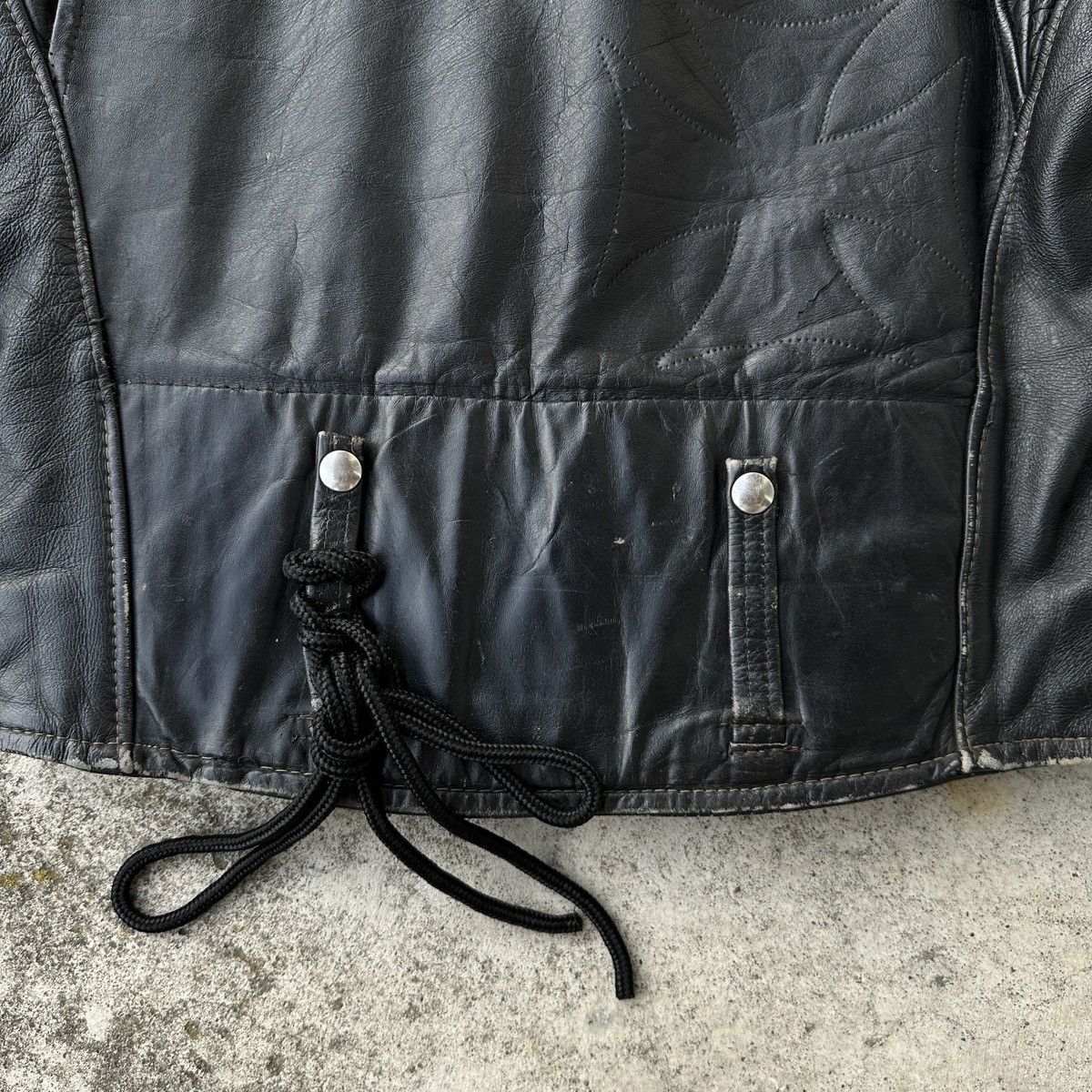 Leather Trashed 80s Moto Biker Rider jacket Vanson ERD Perfecto Size US L / EU 52-54 / 3 - 11 Thumbnail