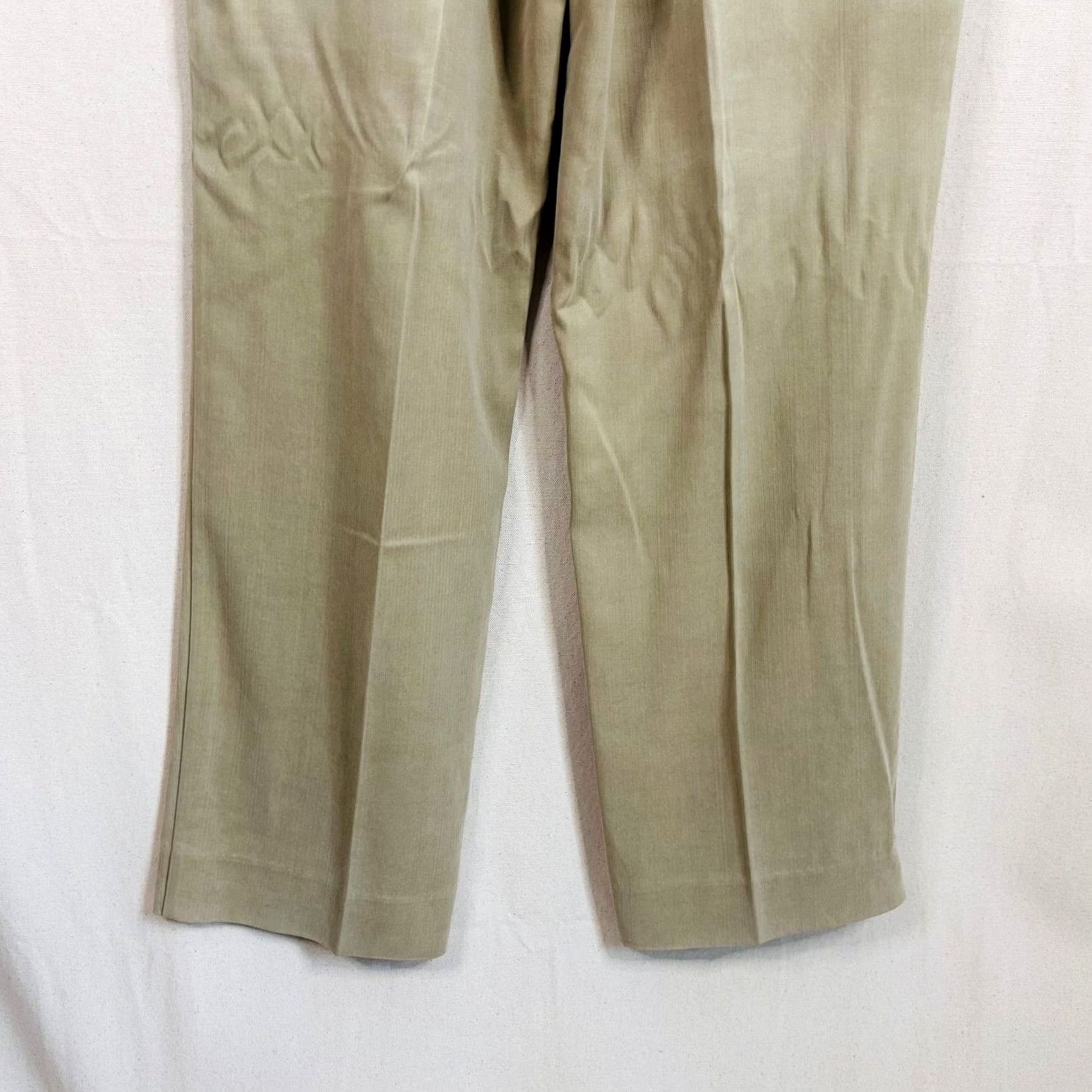 Tommy Bahama Tommy Bahama Grayston Silk Bamboo Blend Beige Pleated Pants 36x32 Mini Herringbone Size ONE SIZE - 7 Thumbnail