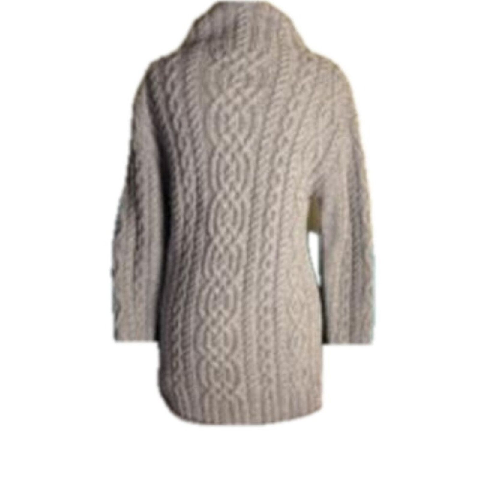 Other Cozy Cottagecore Chunky Cable Knit Gray Merino Wool Sweater Size M / US 6-8 / IT 42-44 - 6 Thumbnail