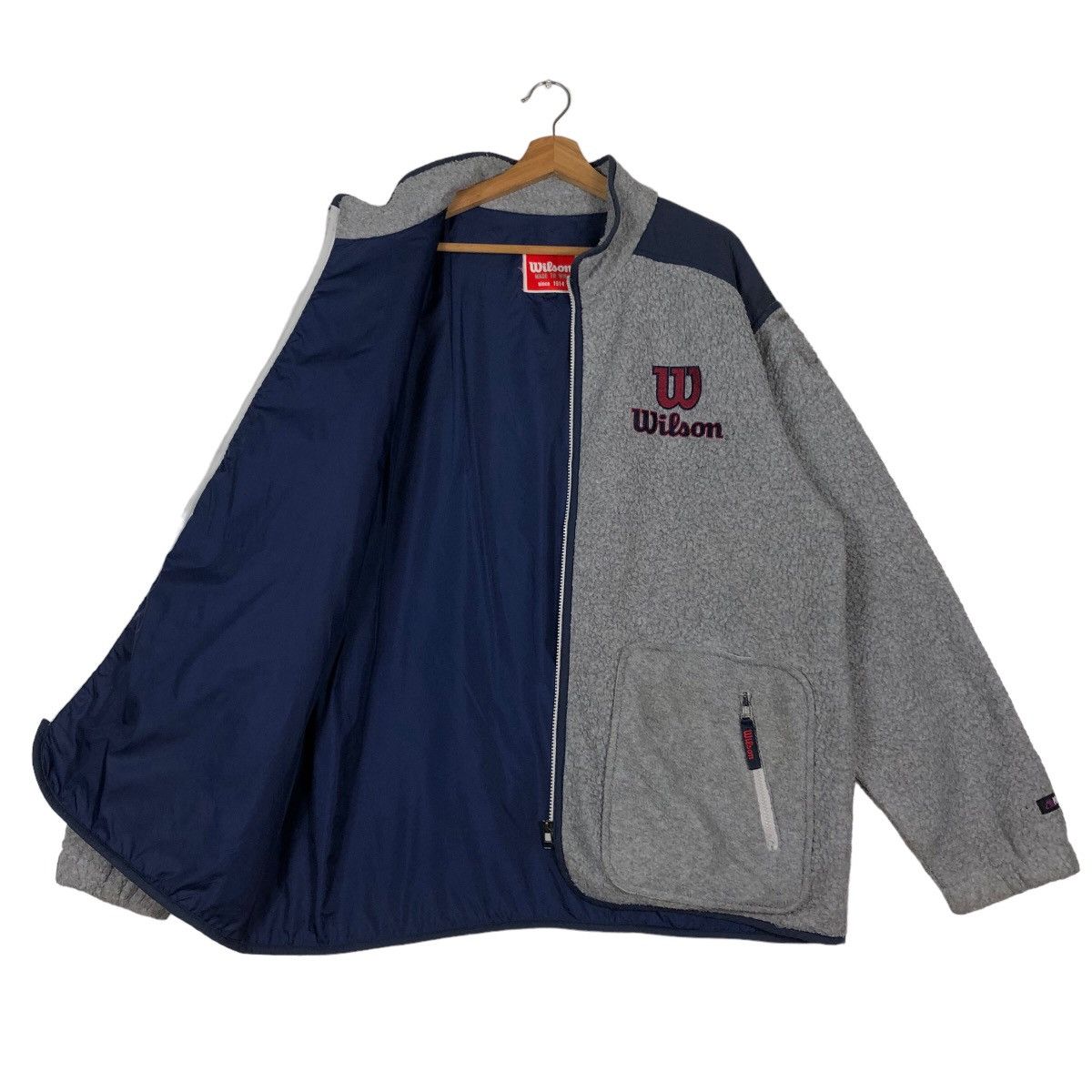 Japanese Brand 🔥90’s Vintage Fleece Jacket Zipper Wilson Big Logo Size US L / EU 52-54 / 3 - 8 Thumbnail