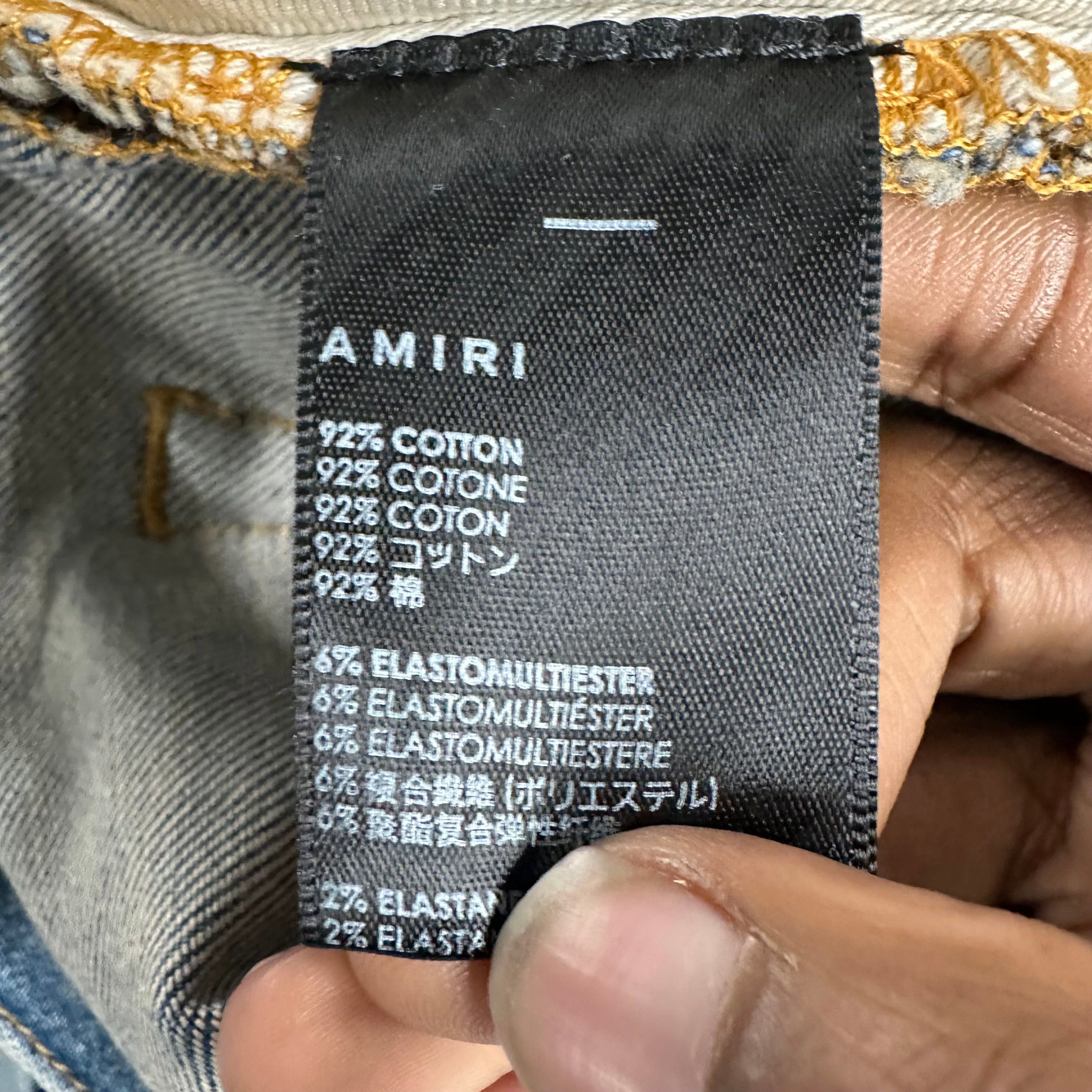 Amiri Amiri White Flower Print Blue Denim Jeans Sz 32 Size US 32 / EU 48 - 5 Thumbnail