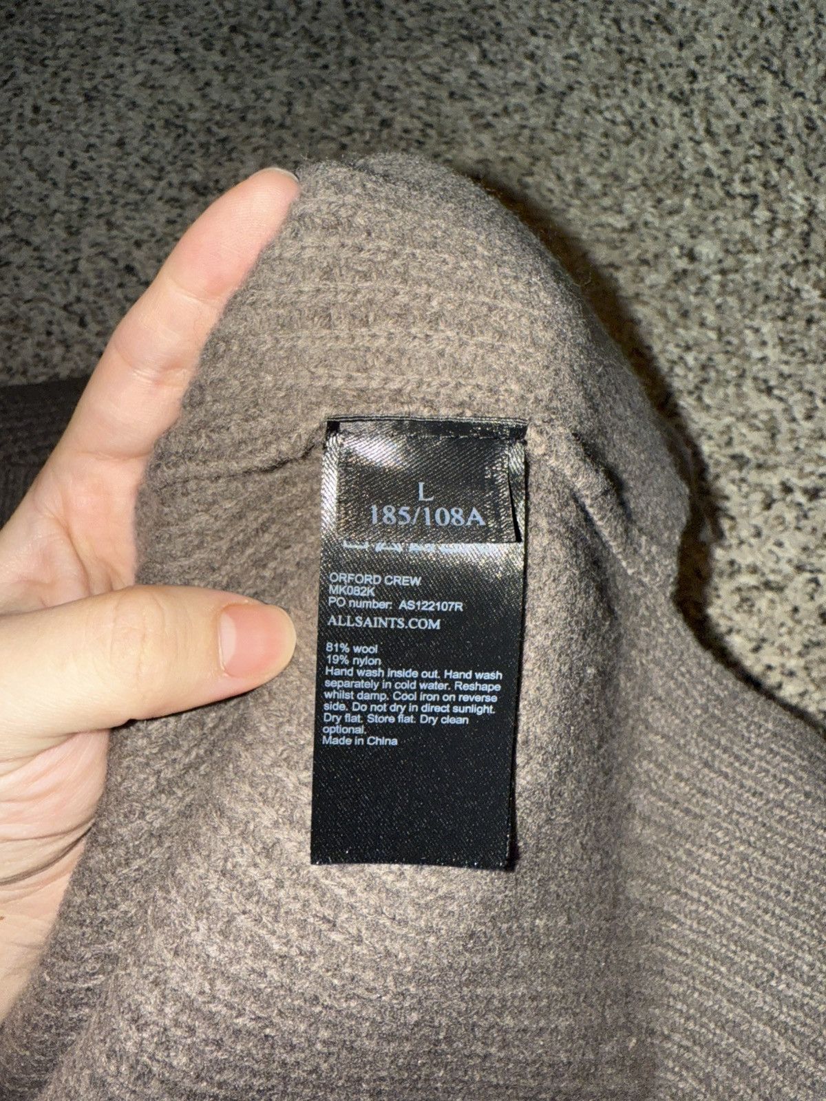 Allsaints Allsaints Brown Orford Crew Knitwear Size US L / EU 52-54 / 3 - 3 Thumbnail