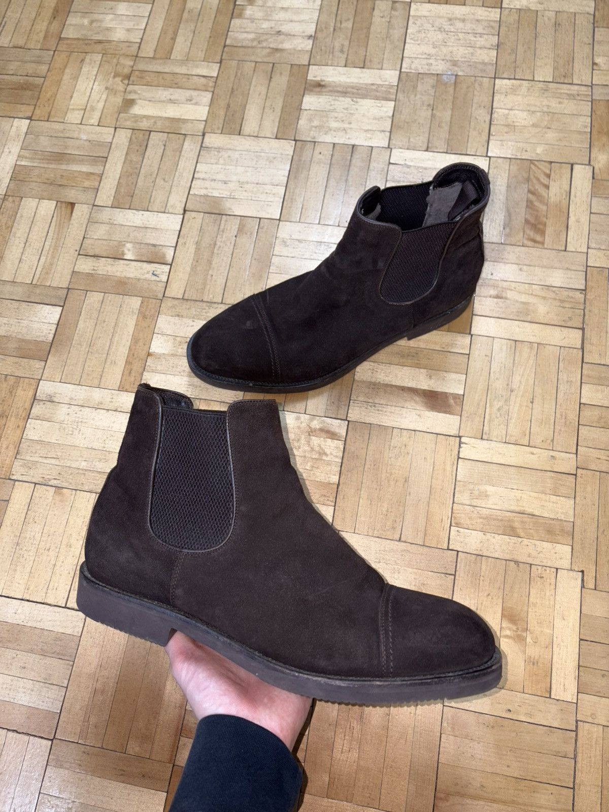 Moreschi Stemar by Moreschi Sherpa Lined Suede Chelsea Boots Size US 9 / EU 42 - 2 Thumbnail