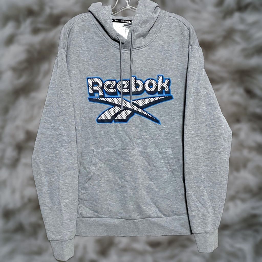 Reebok Reebok Hoodie Pullover Gray Large Mens L Athletic Athleisure Sporty Big Logo Spell Out Size US L / EU 52-54 / 3 - 1 Thumbnail